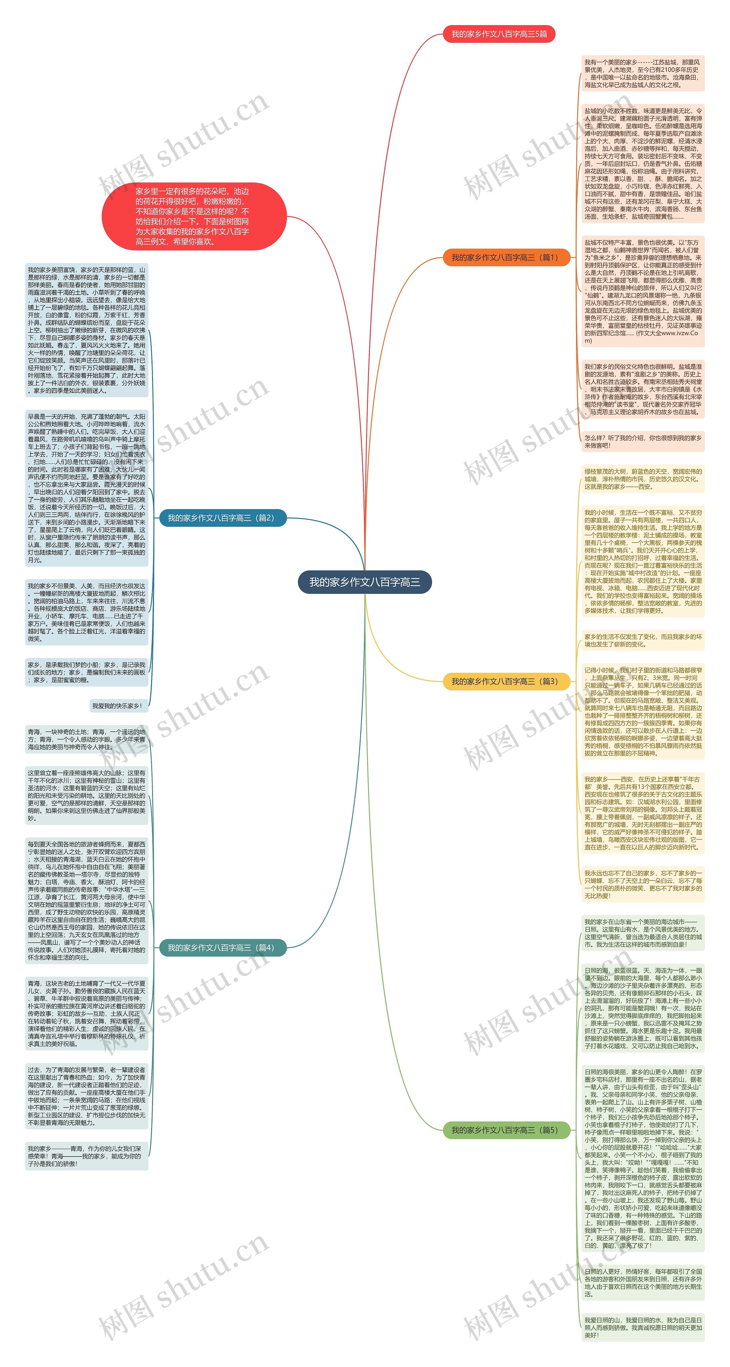我的家乡作文八百字高三思维导图