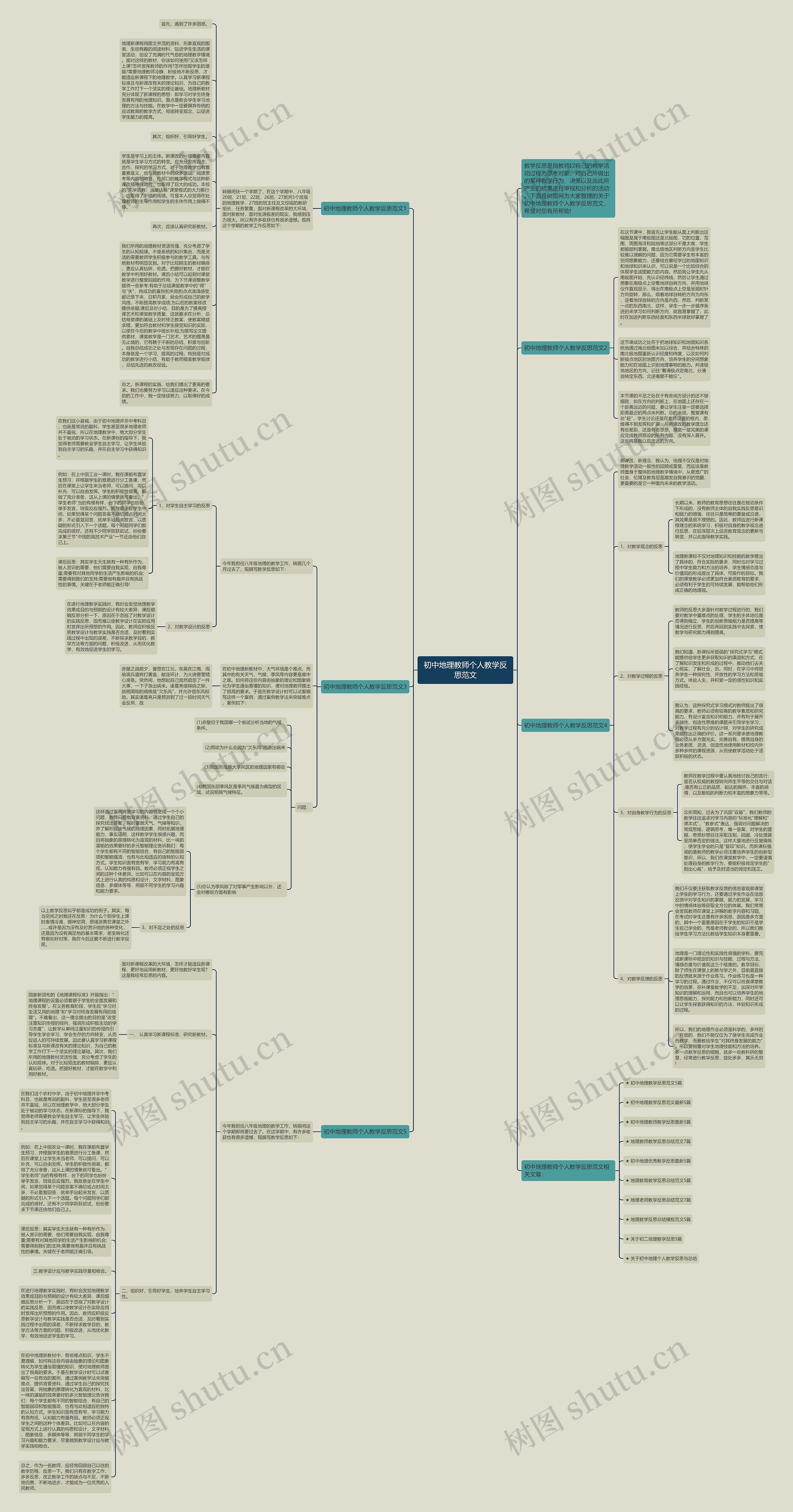 初中地理教师个人教学反思范文思维导图