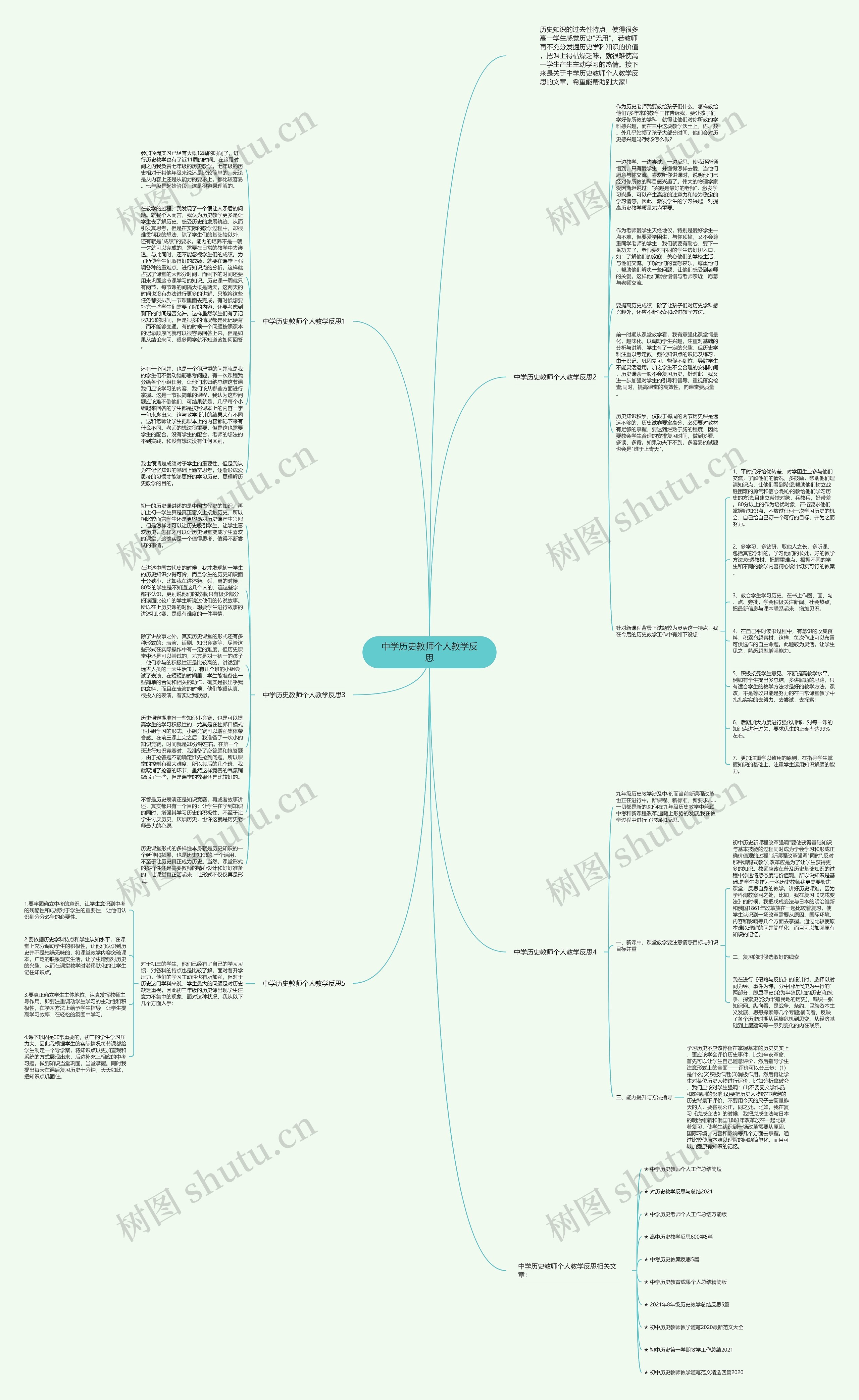 中学历史教师个人教学反思思维导图