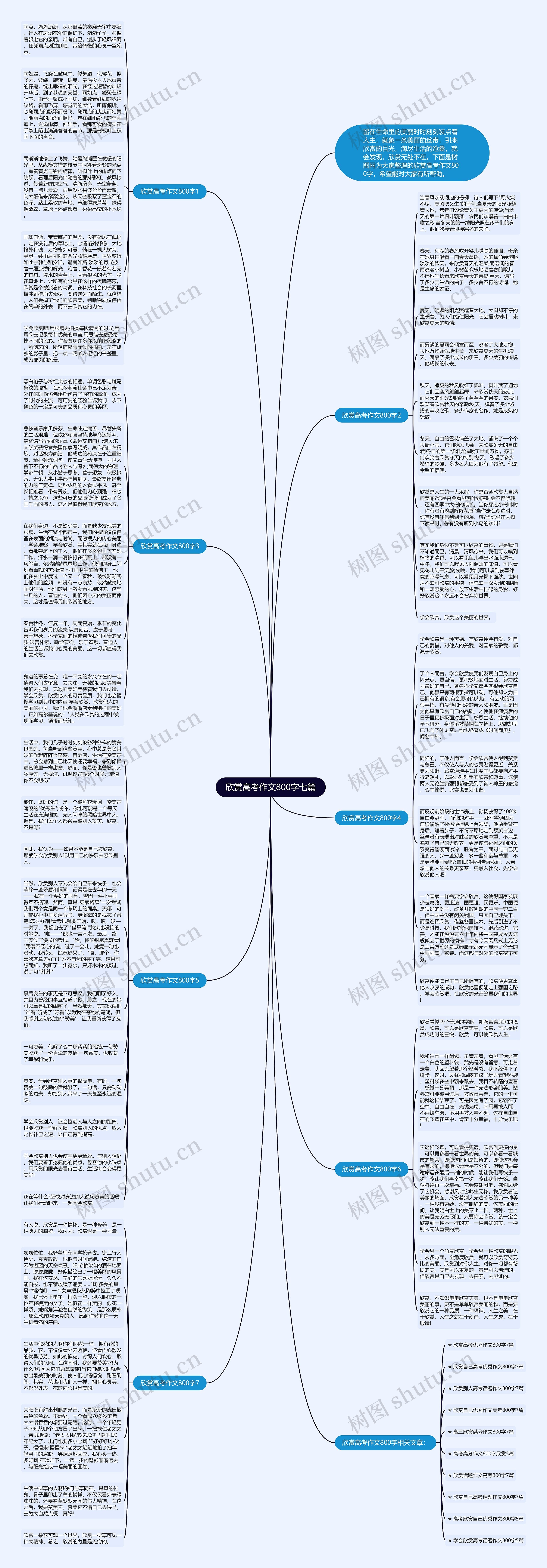 欣赏高考作文800字七篇思维导图