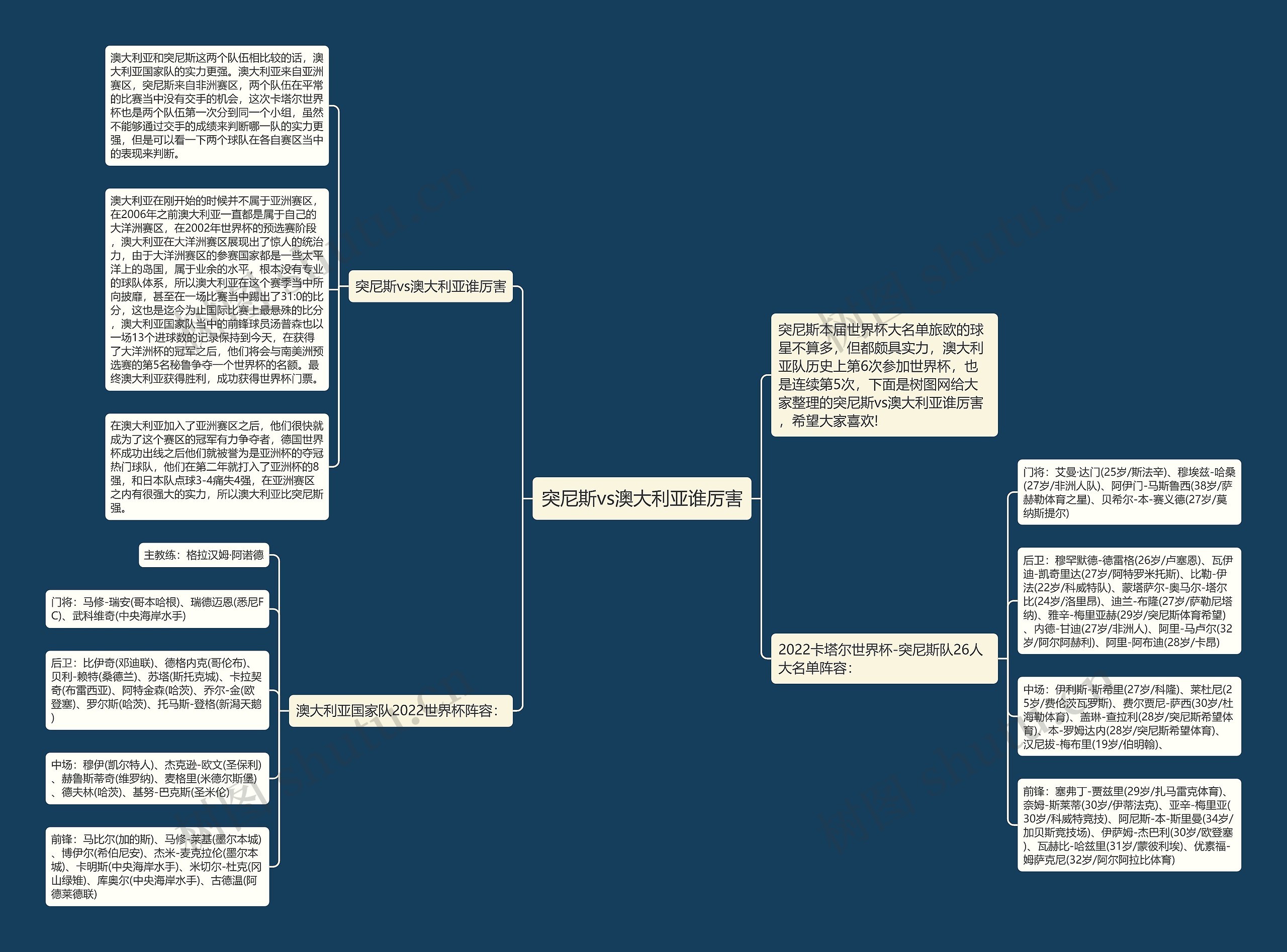 突尼斯vs澳大利亚谁厉害思维导图