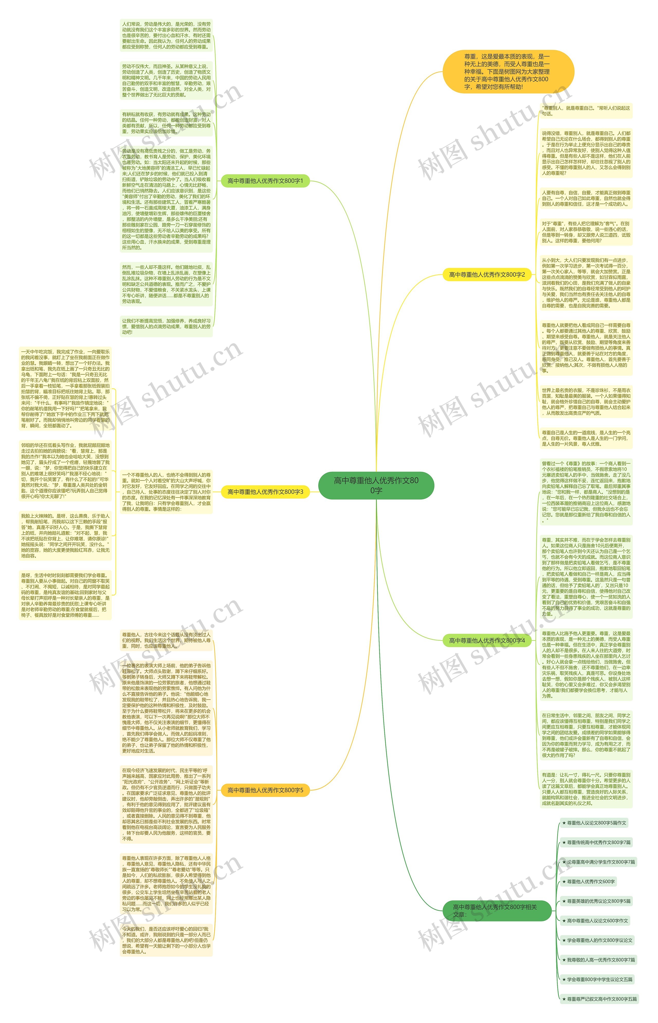 高中尊重他人优秀作文800字思维导图