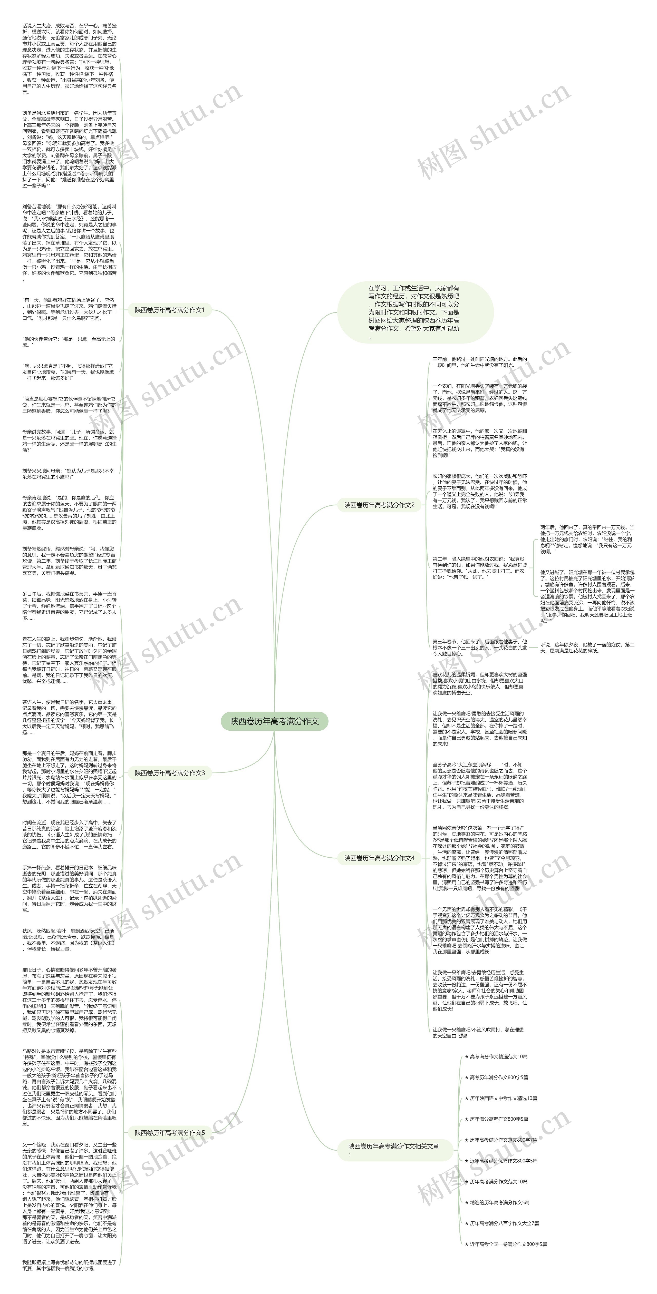 陕西卷历年高考满分作文思维导图