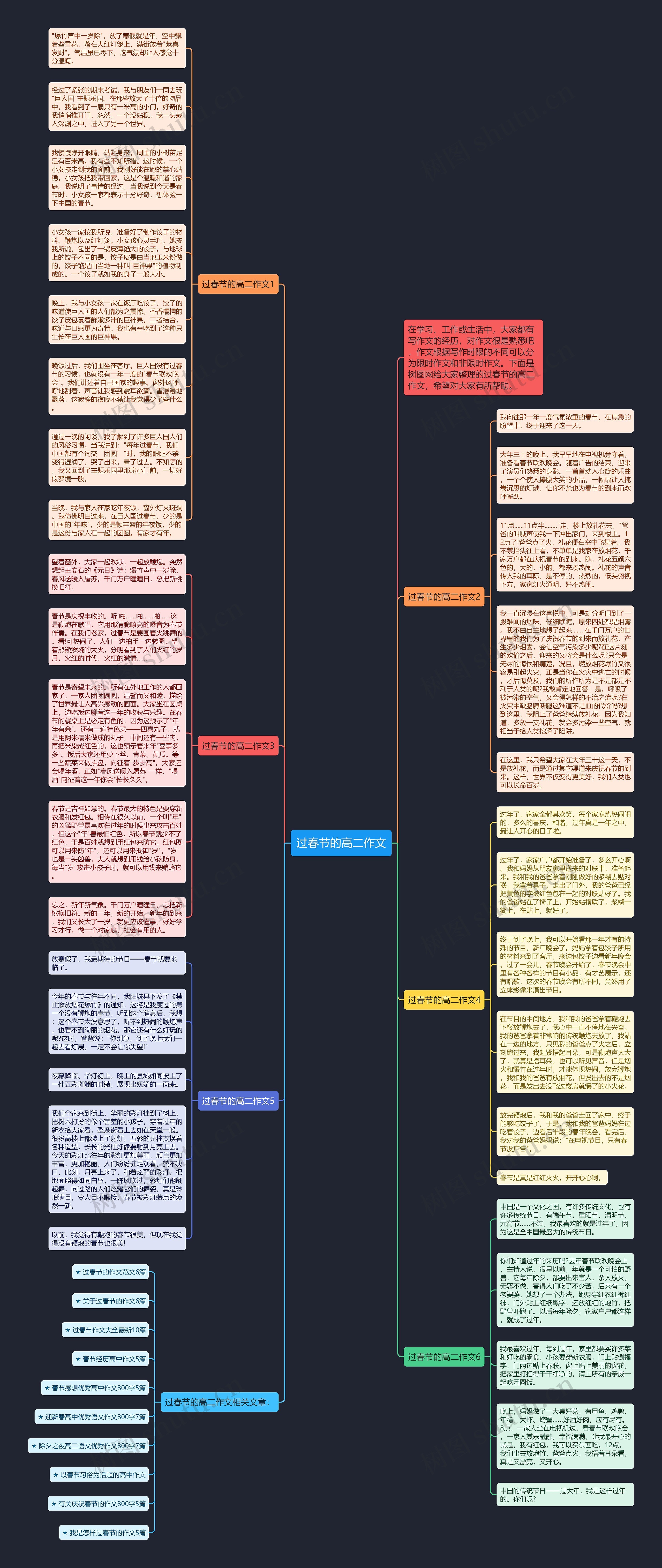 过春节的高二作文思维导图