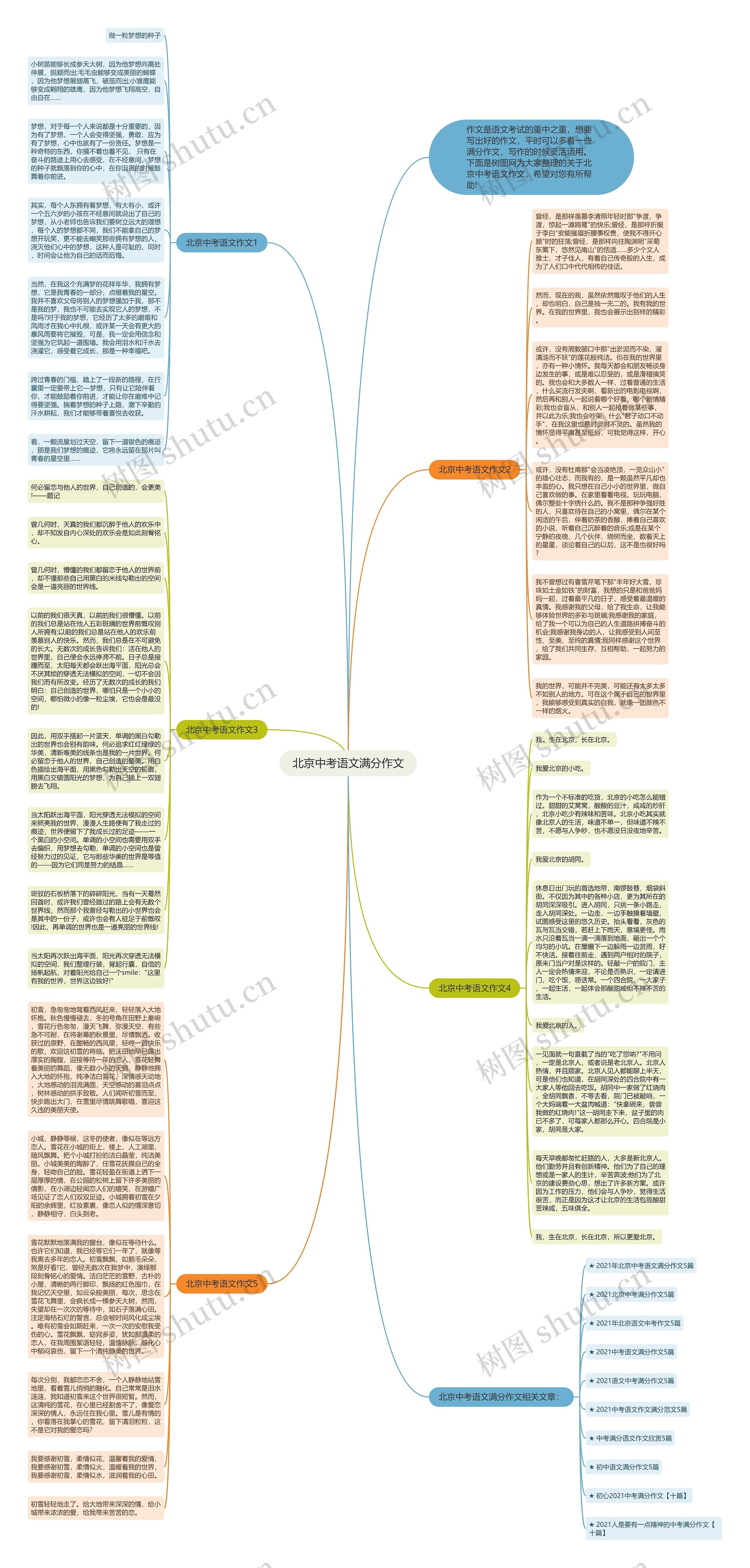 北京中考语文满分作文思维导图