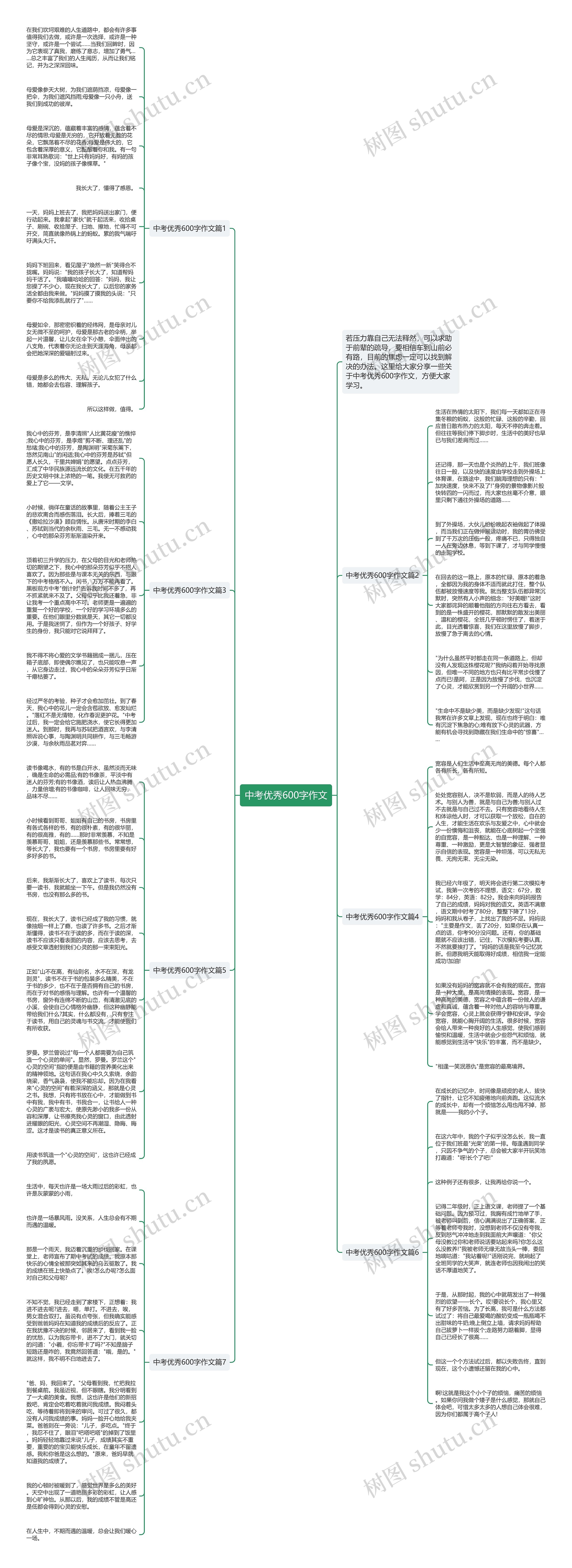 中考优秀600字作文思维导图