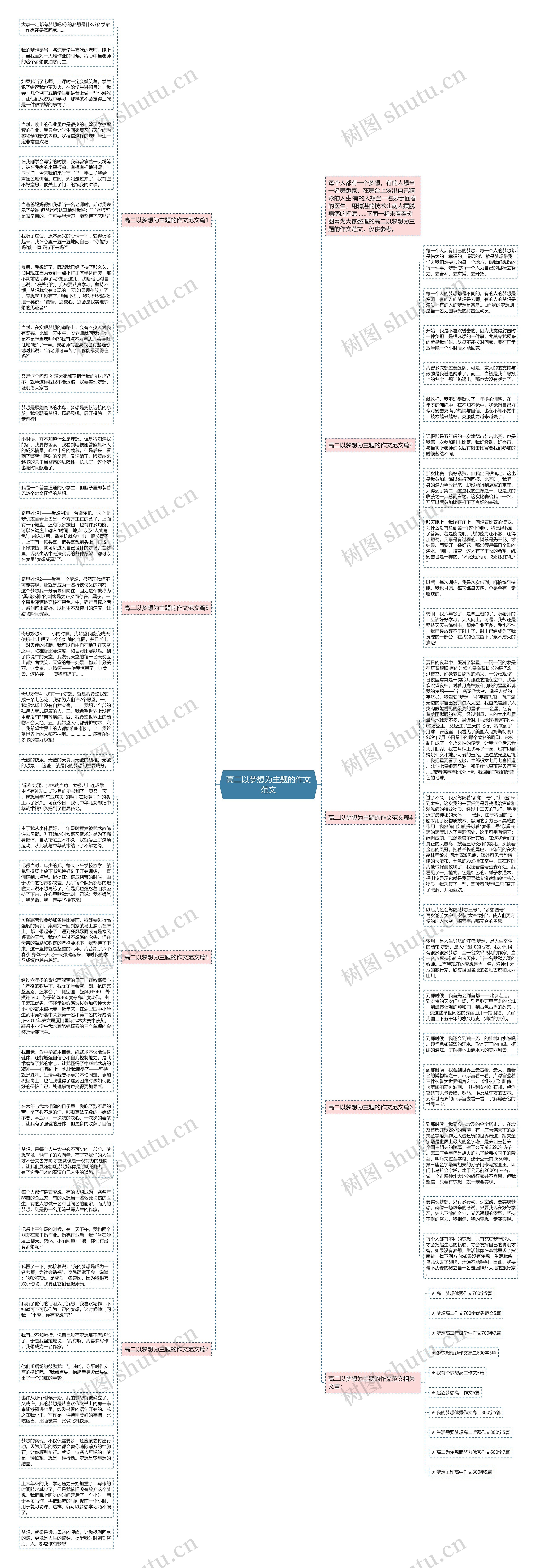 高二以梦想为主题的作文范文思维导图