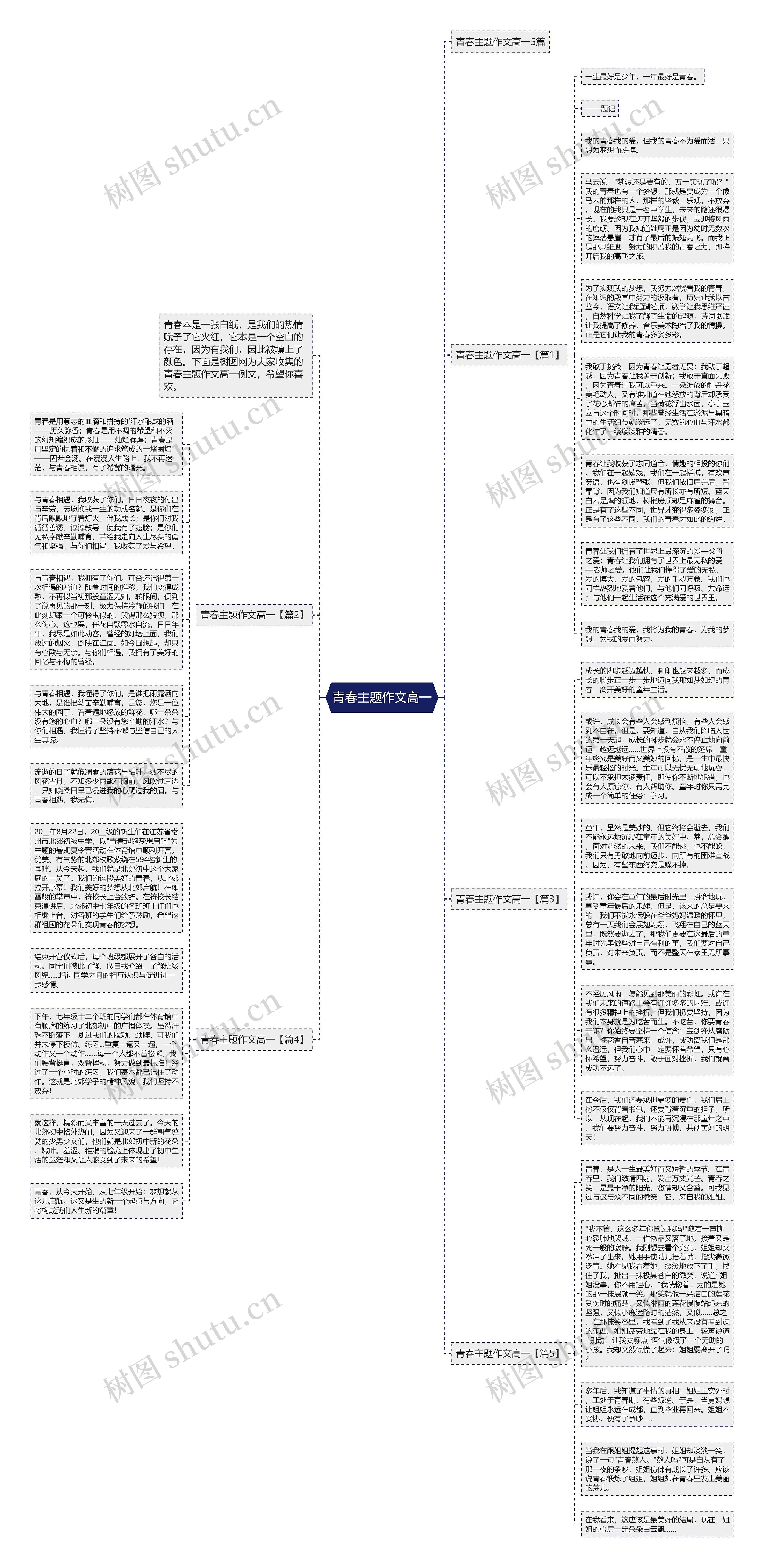 青春主题作文高一思维导图高清图 青春主题作文高一思维导图