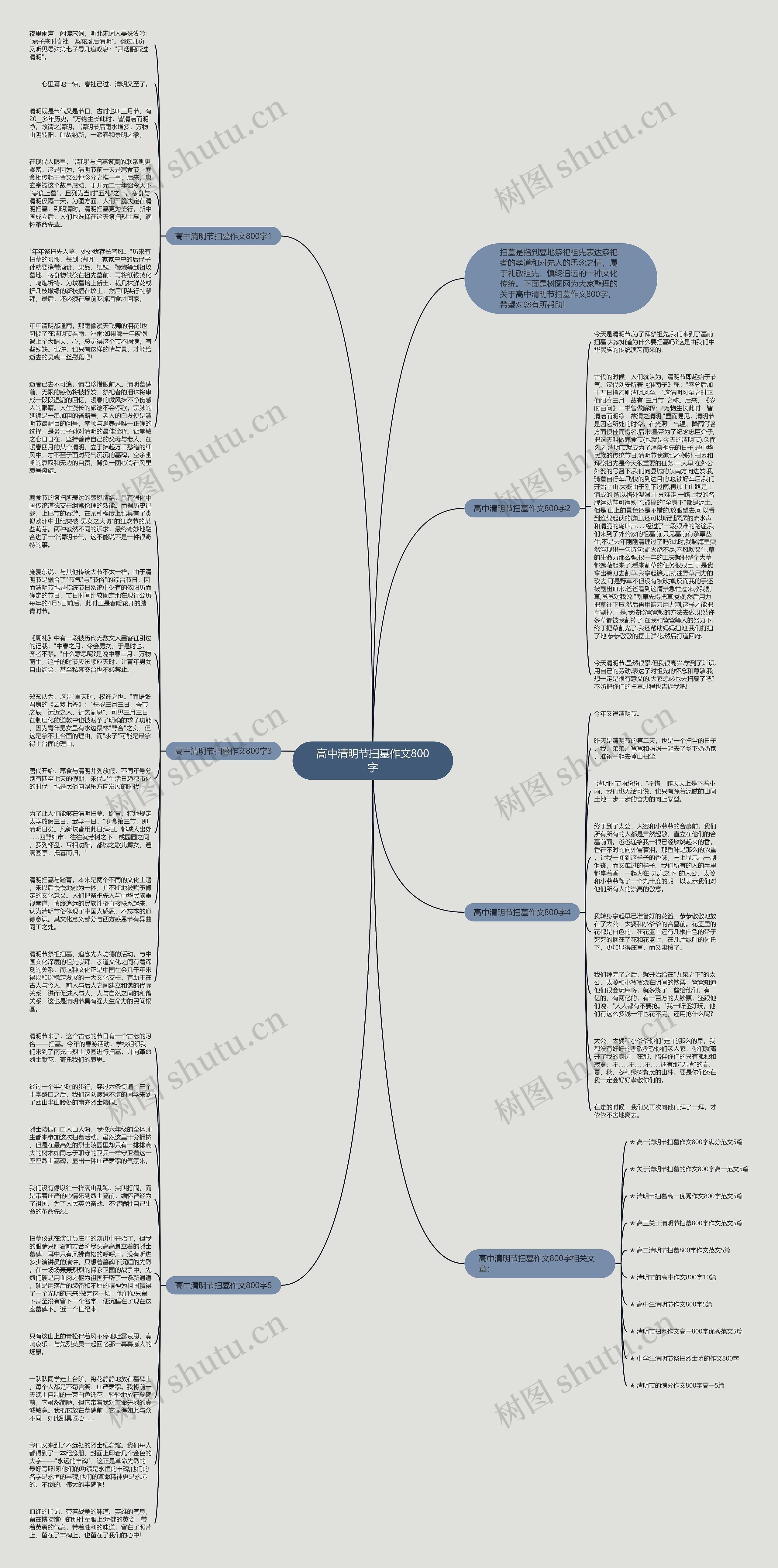 高中清明节扫墓作文800字思维导图
