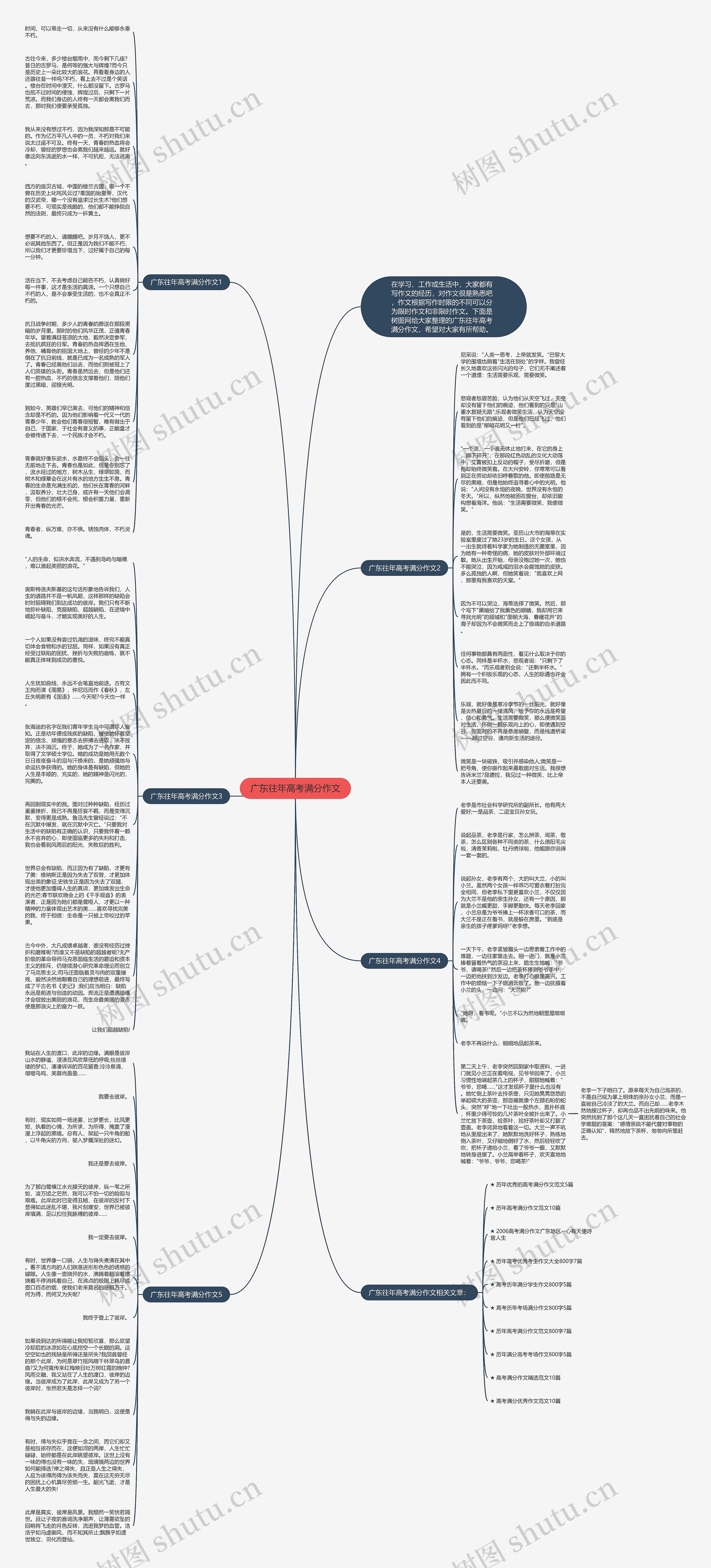 广东往年高考满分作文思维导图