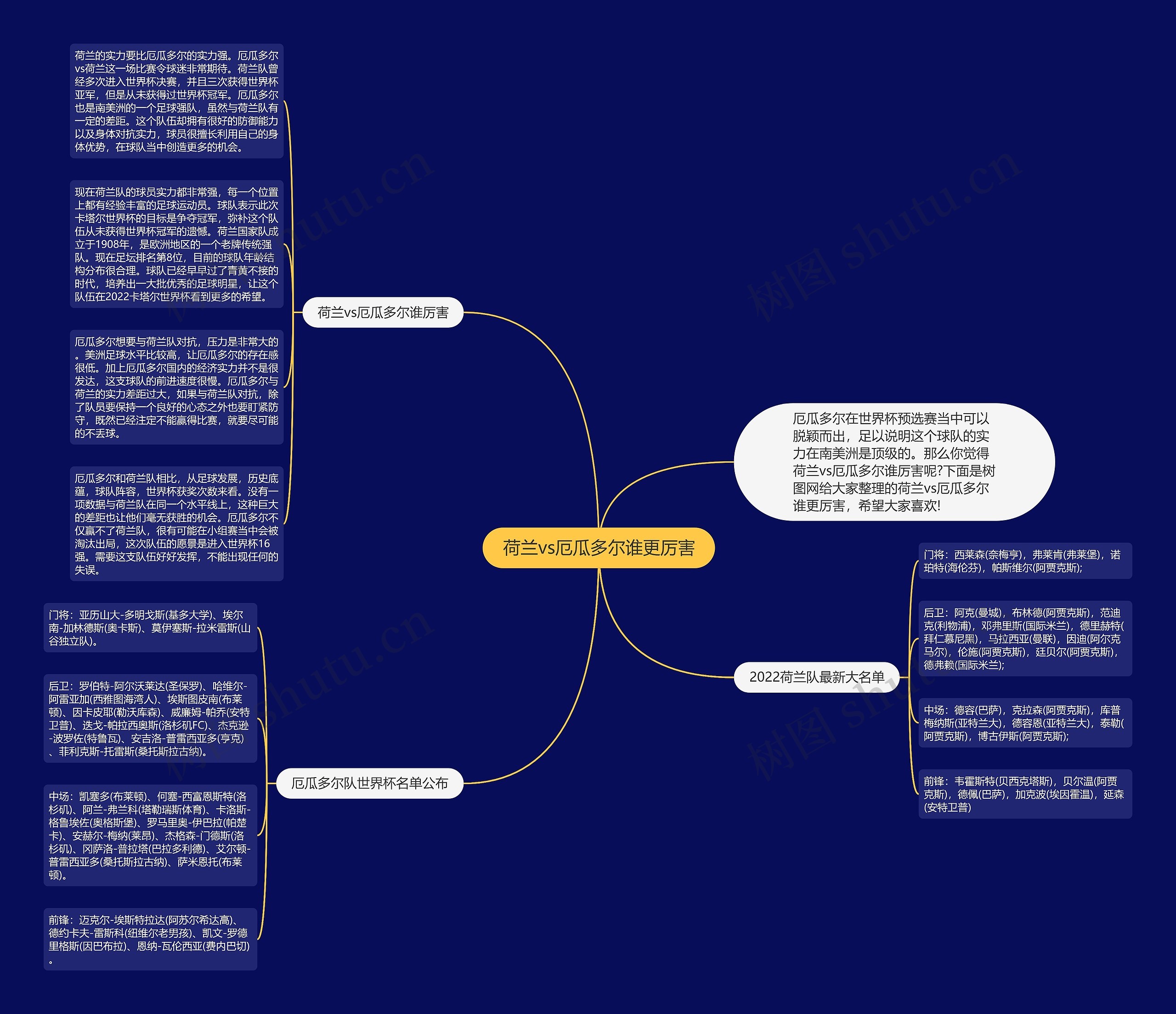 荷兰vs厄瓜多尔谁更厉害思维导图