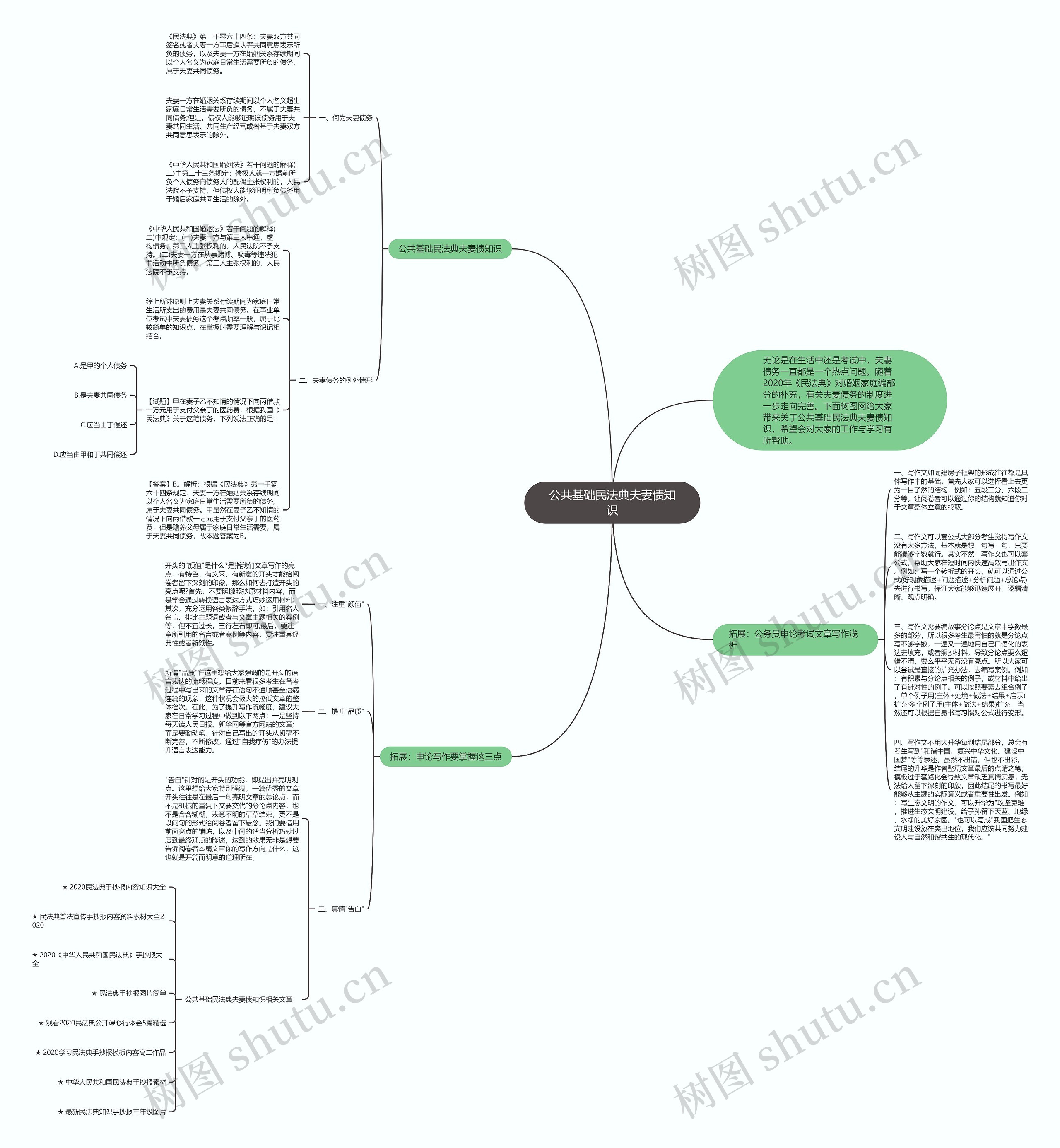 公共基础民法典夫妻债知识思维导图