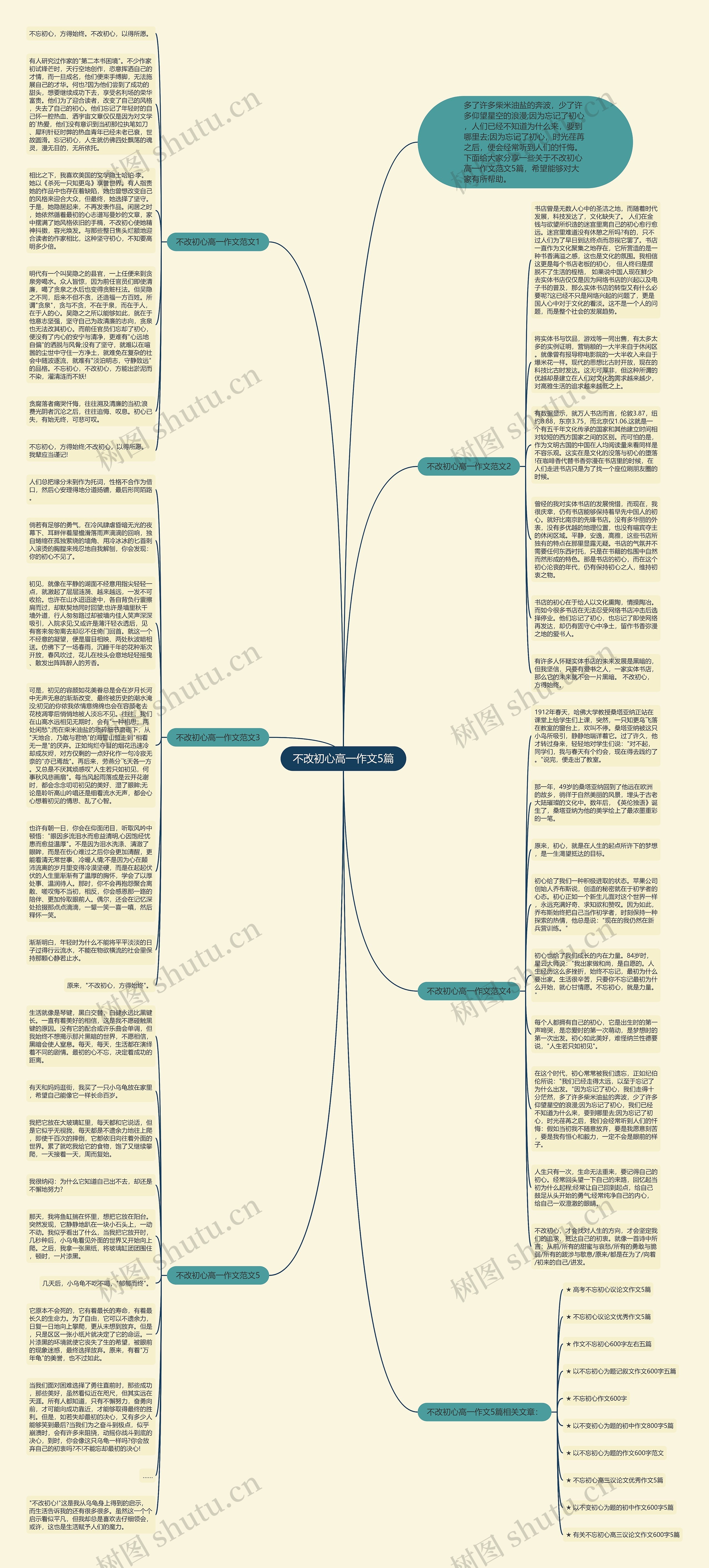 不改初心高一作文5篇思维导图