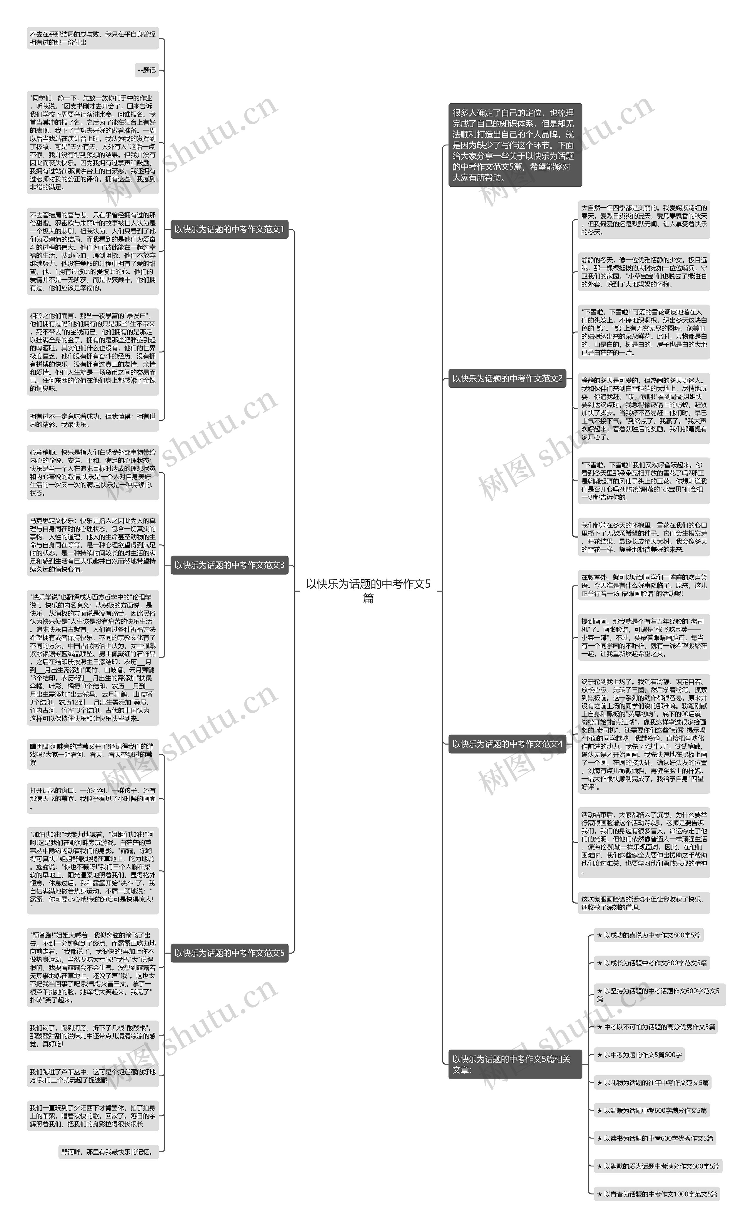以快乐为话题的中考作文5篇思维导图