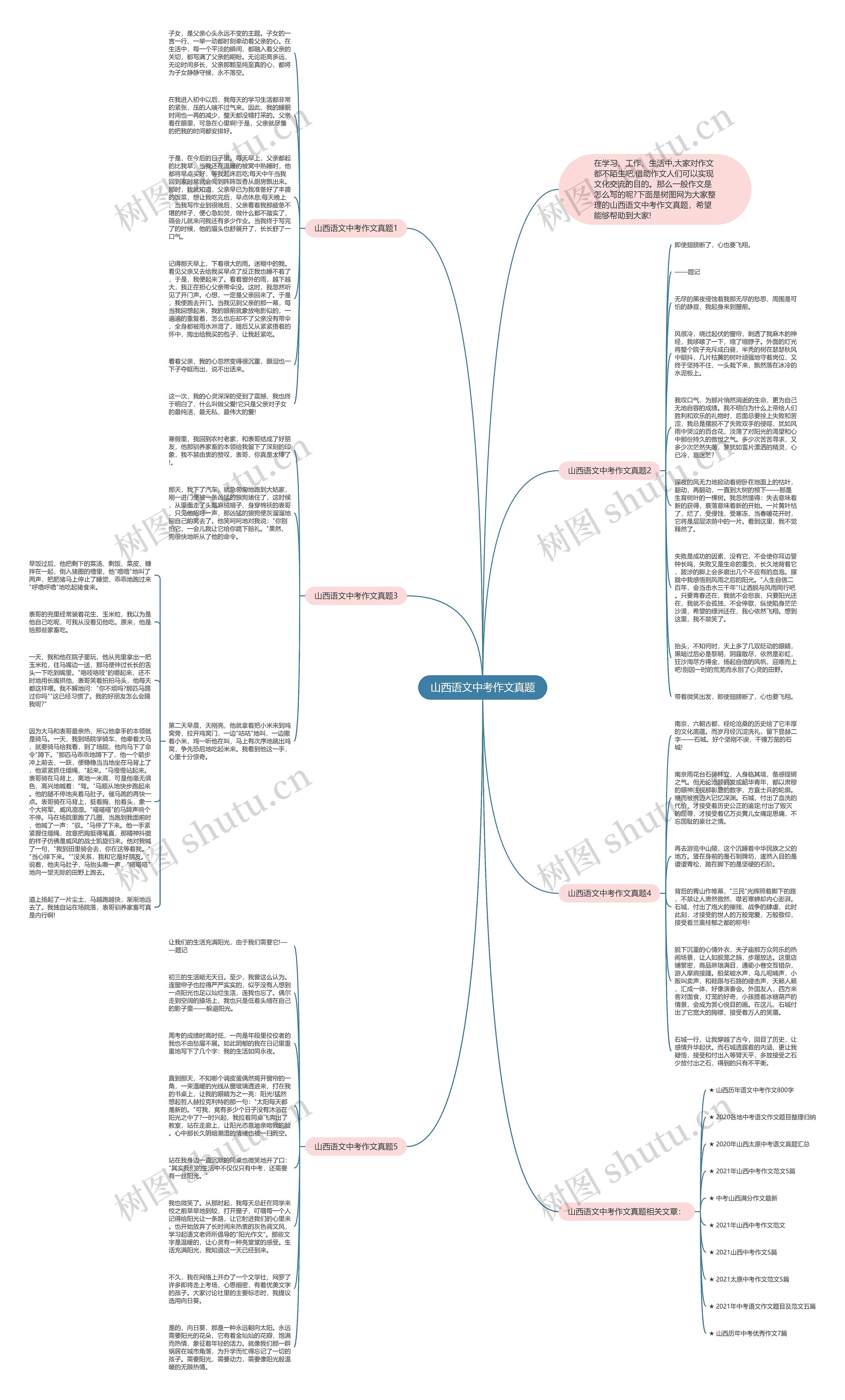 山西语文中考作文真题思维导图