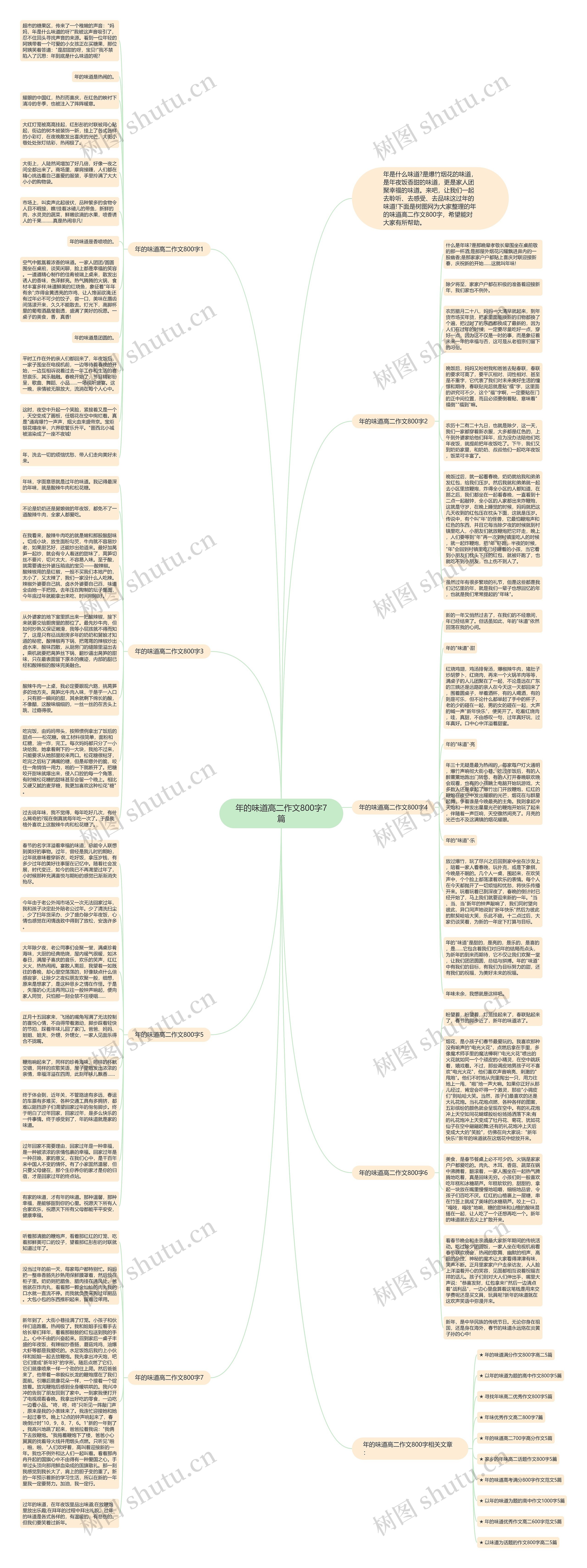 年的味道高二作文800字7篇思维导图