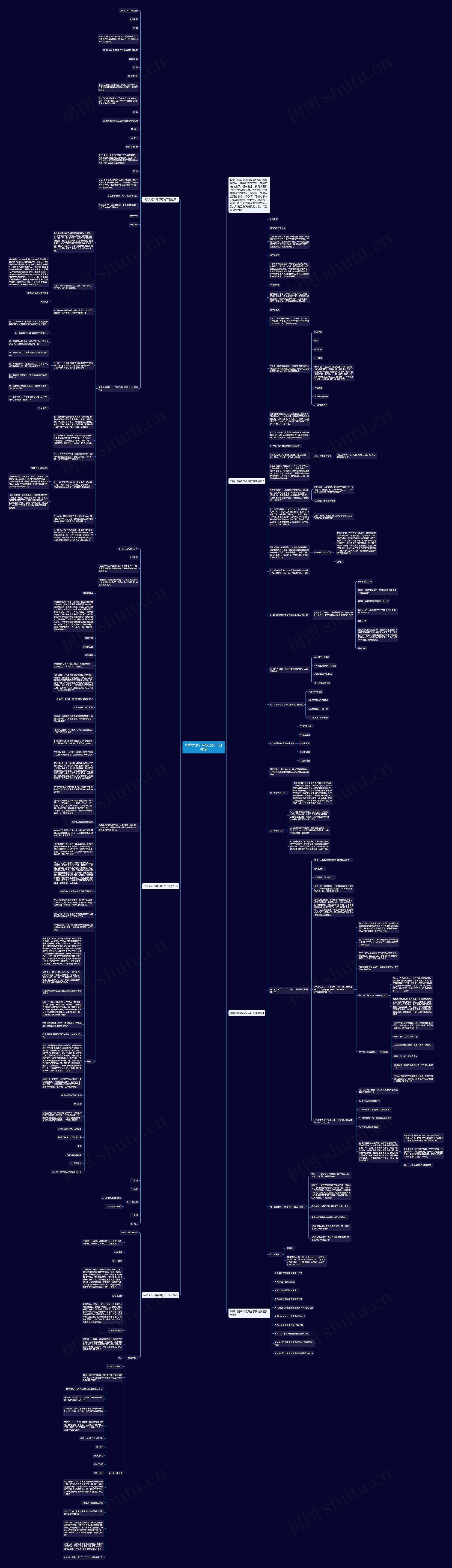 华师大版八年级历史下册教案思维导图