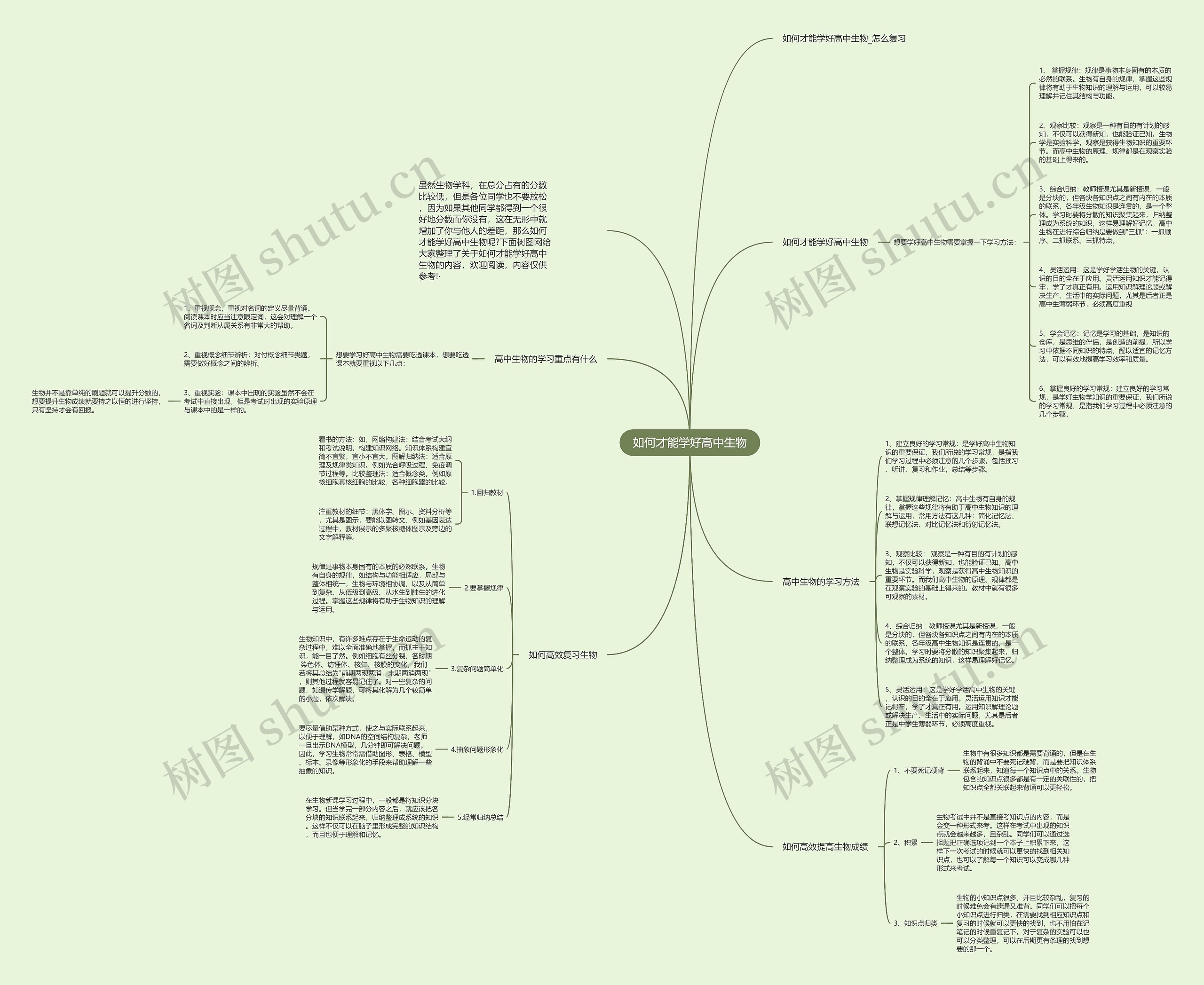 如何才能学好高中生物思维导图