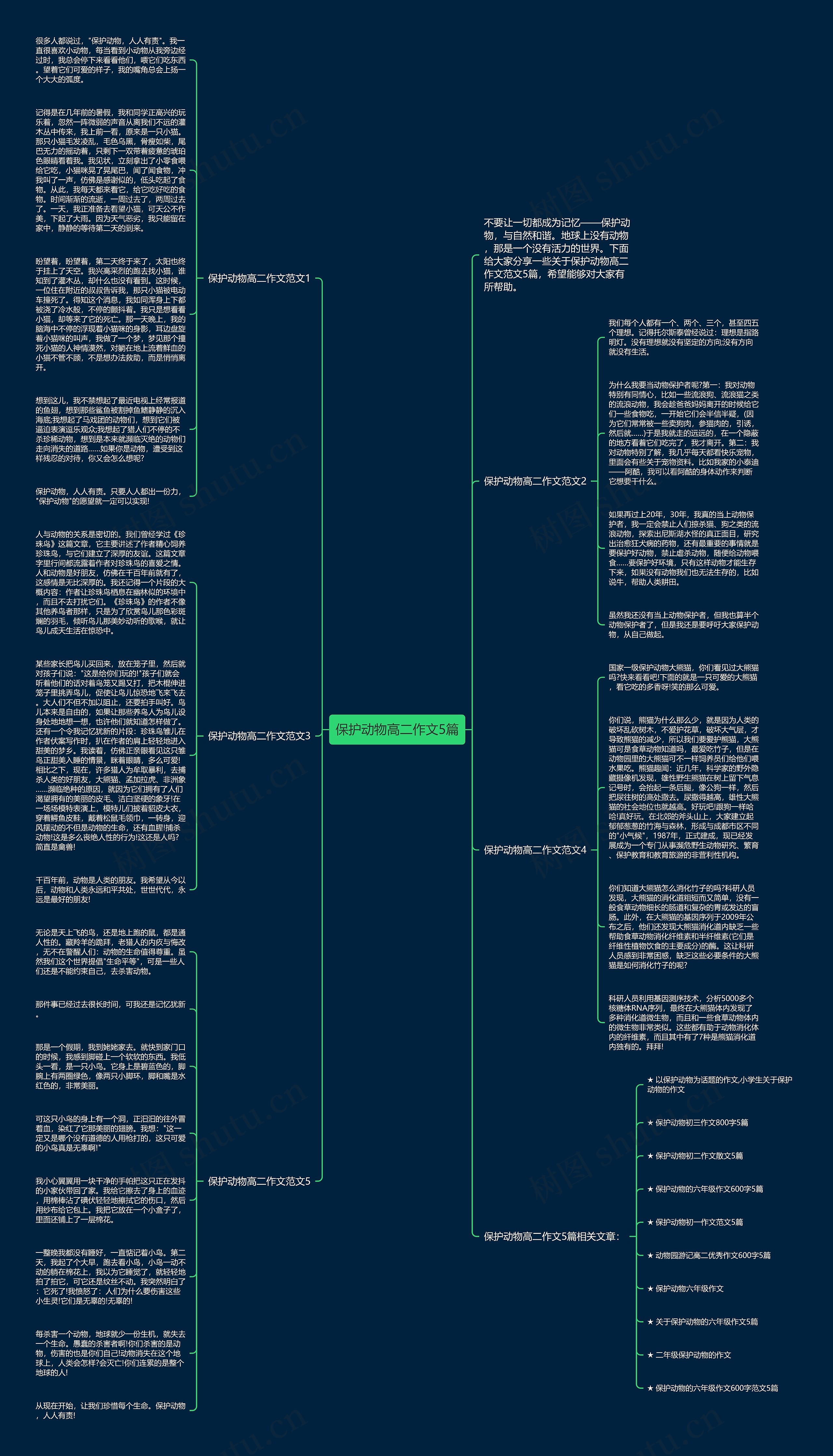 保护动物高二作文5篇思维导图