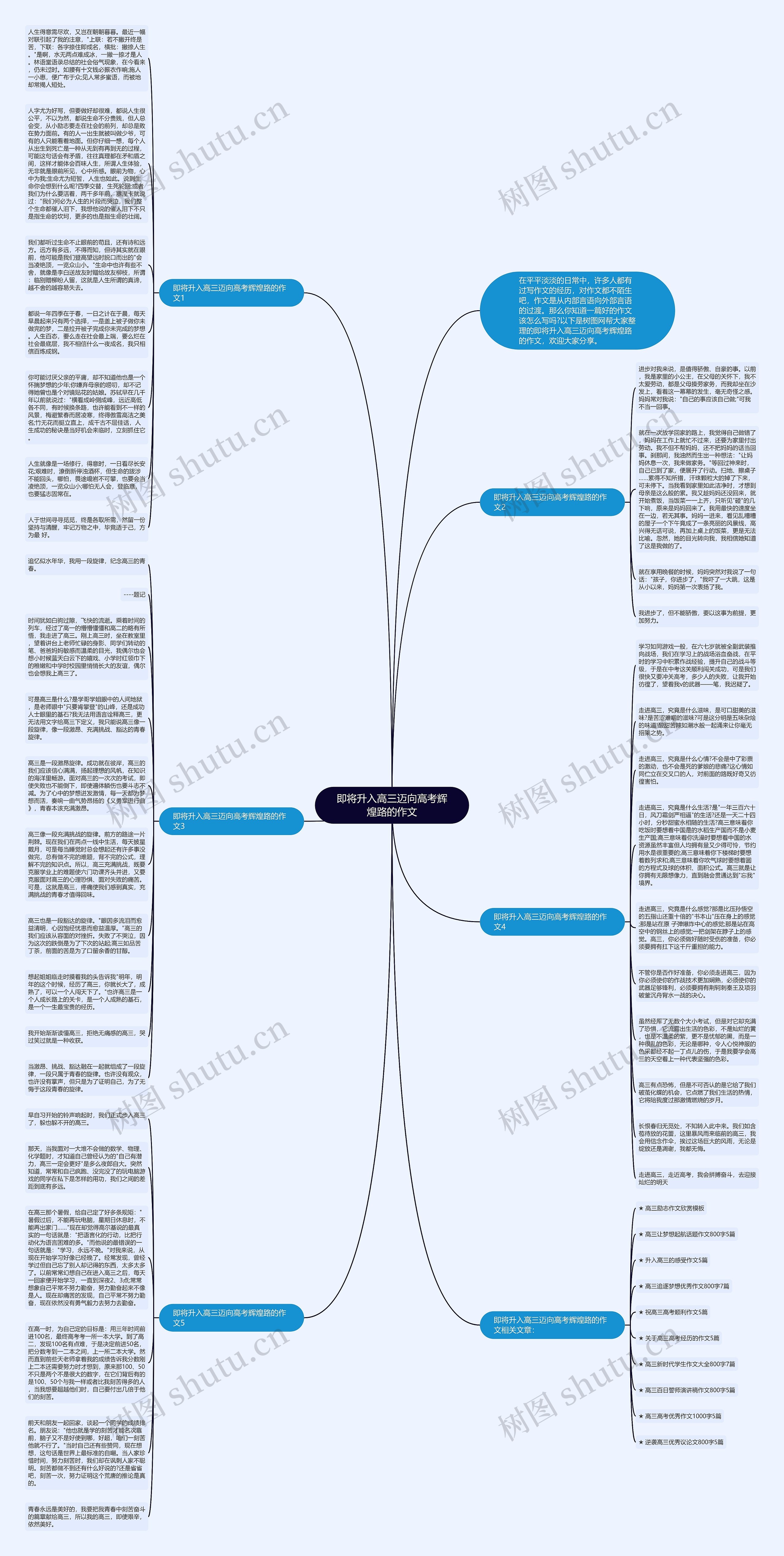 即将升入高三迈向高考辉煌路的作文思维导图