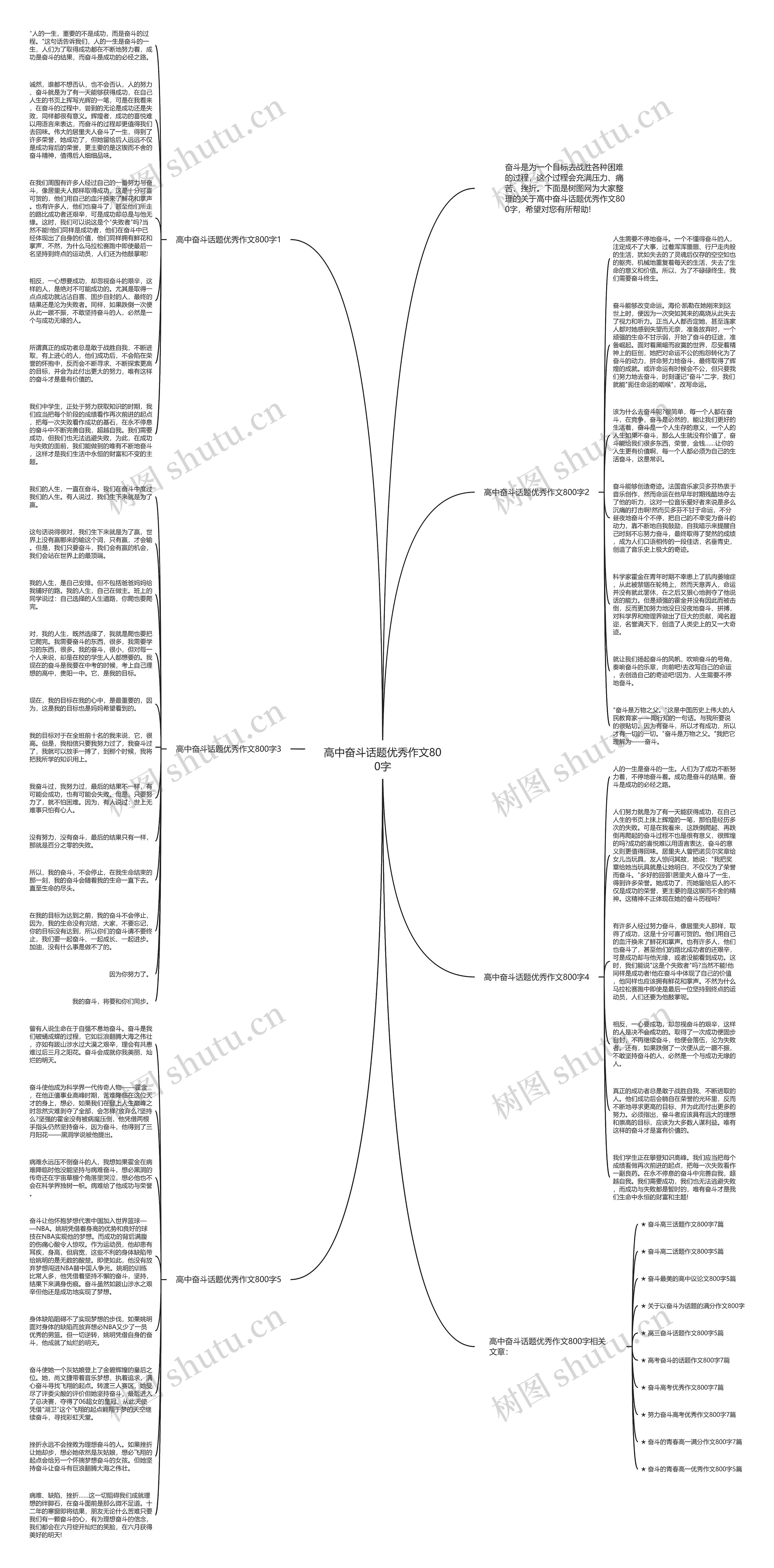 高中奋斗话题优秀作文800字思维导图