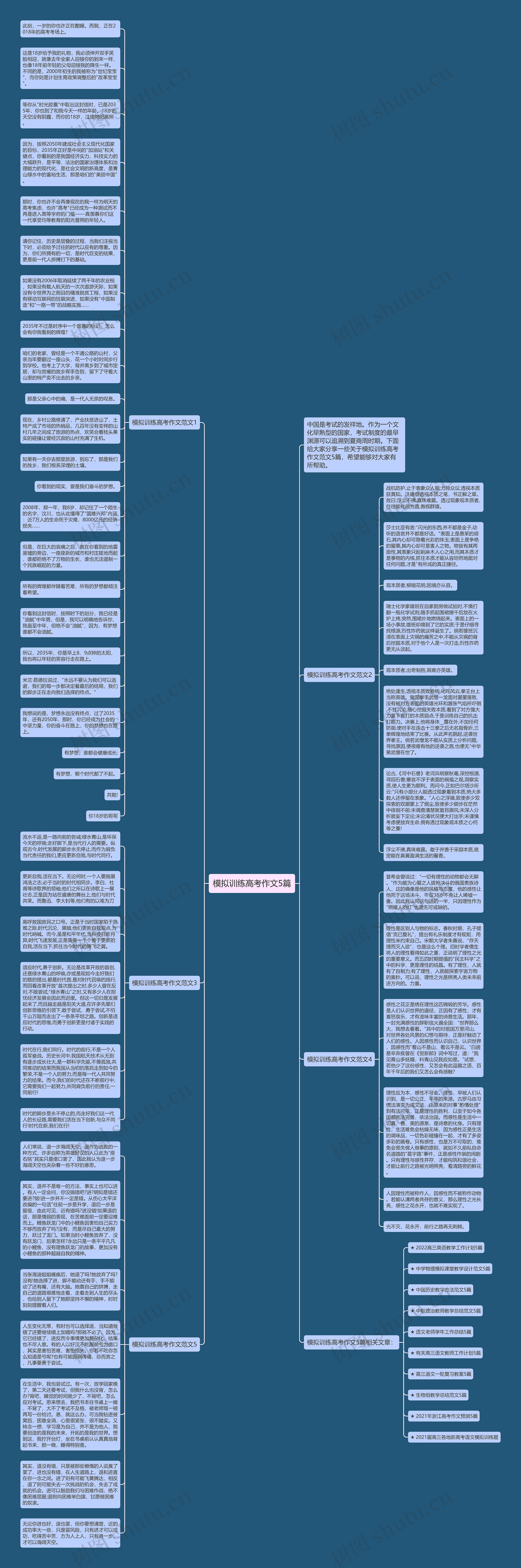 模拟训练高考作文5篇思维导图
