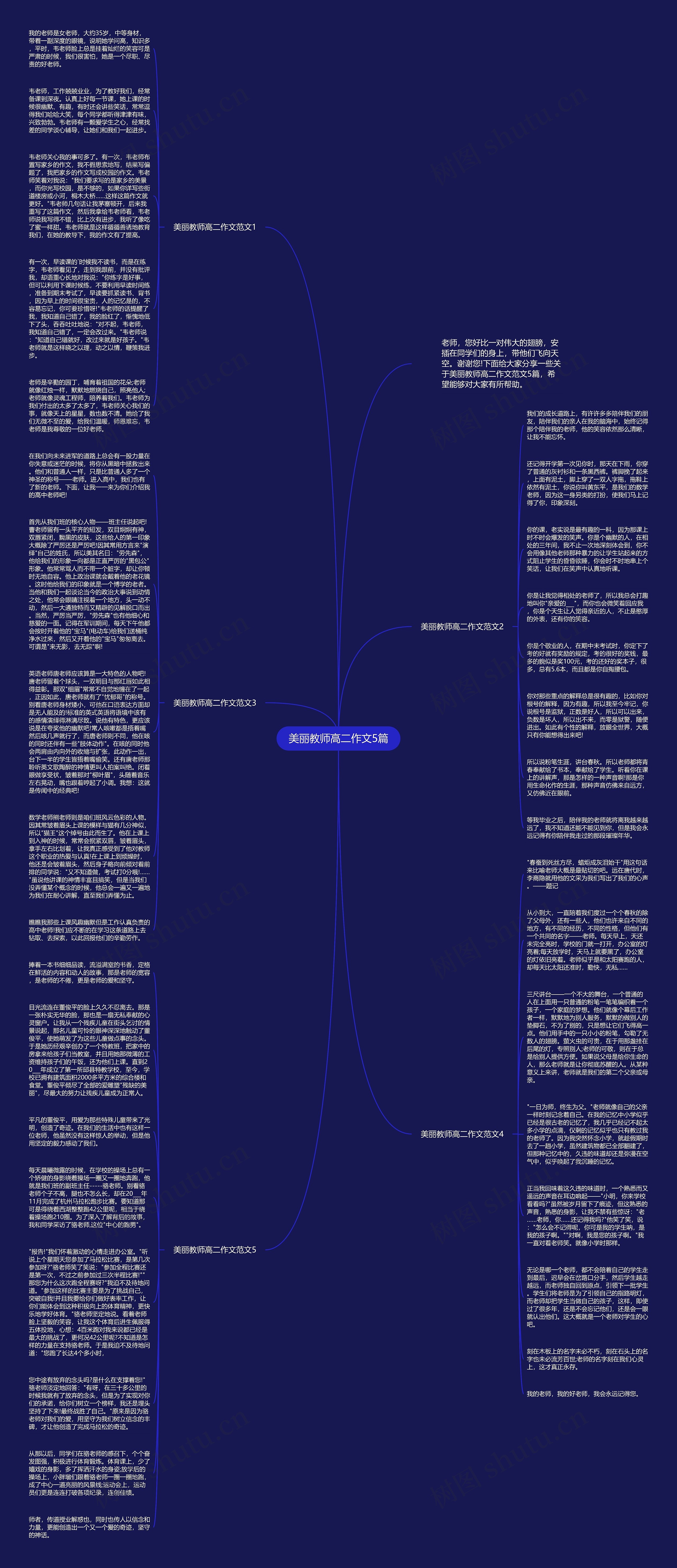 美丽教师高二作文5篇思维导图