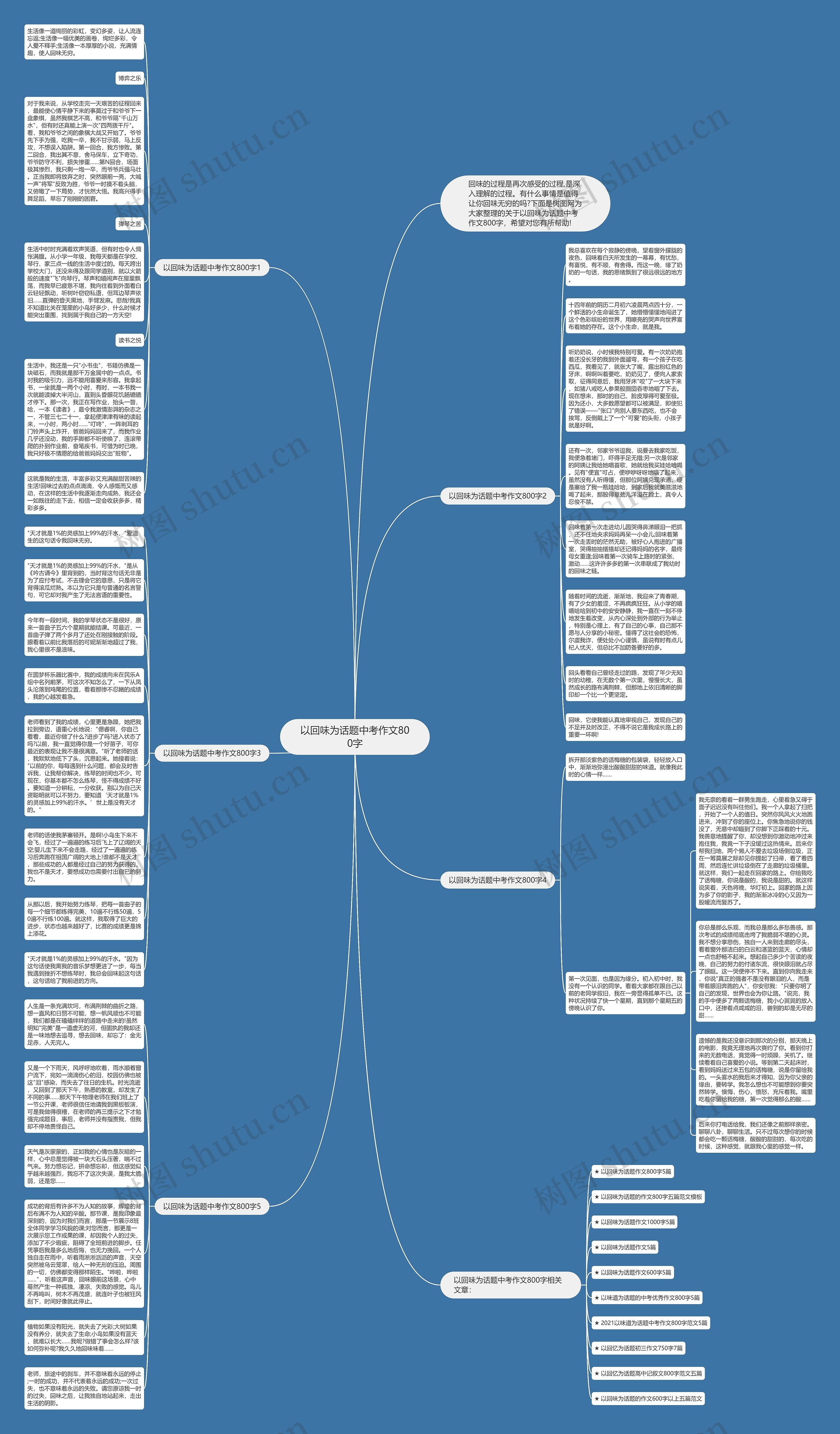 以回味为话题中考作文800字思维导图