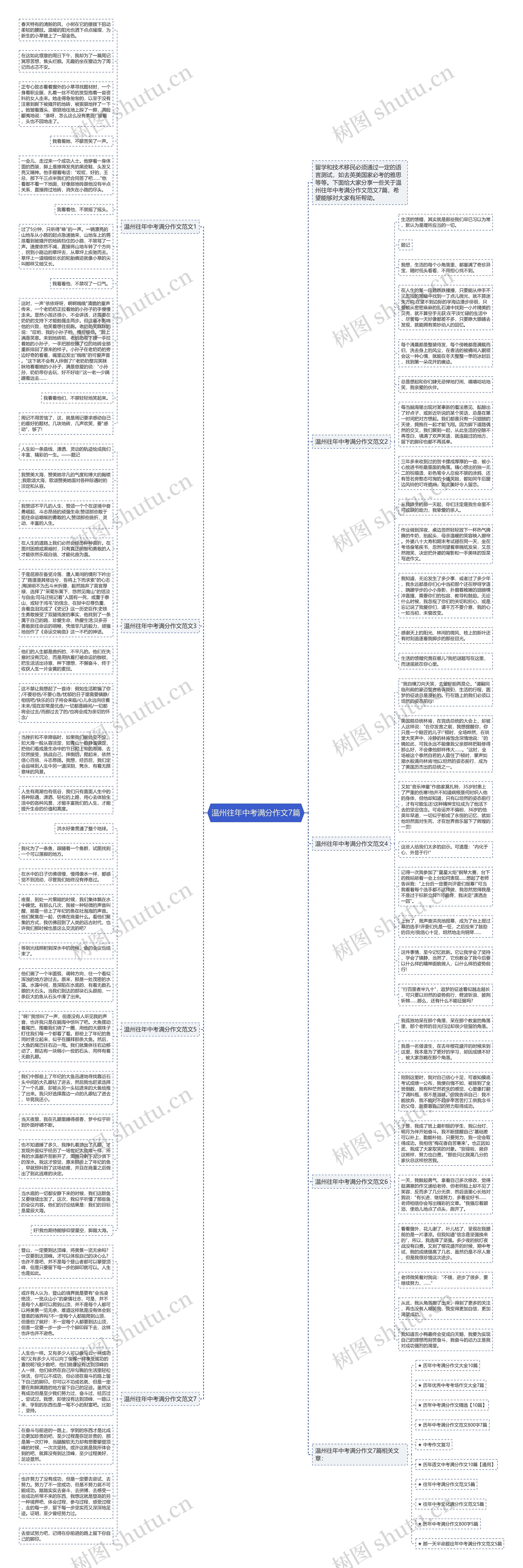 温州往年中考满分作文7篇思维导图