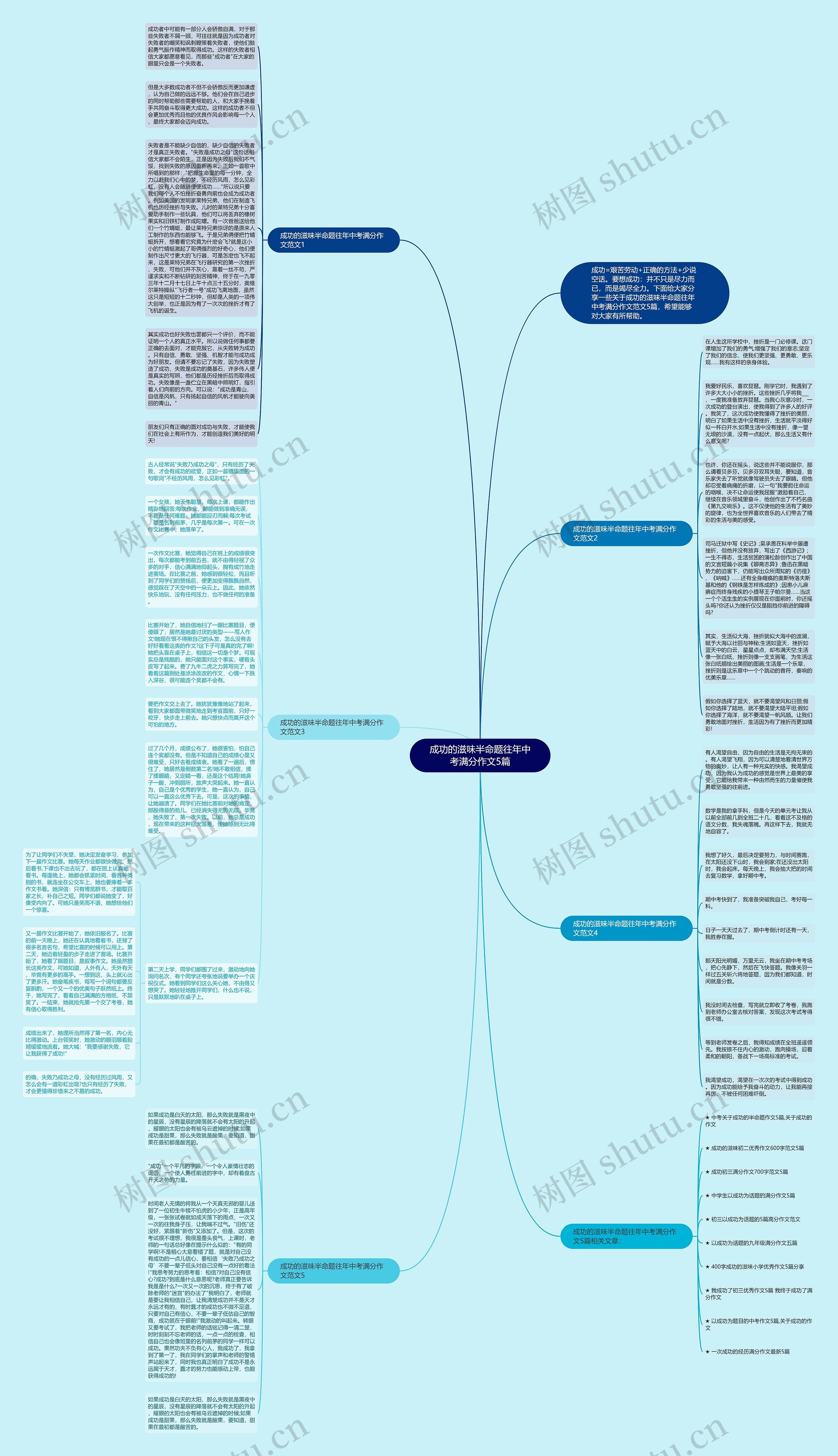 成功的滋味半命题往年中考满分作文5篇思维导图