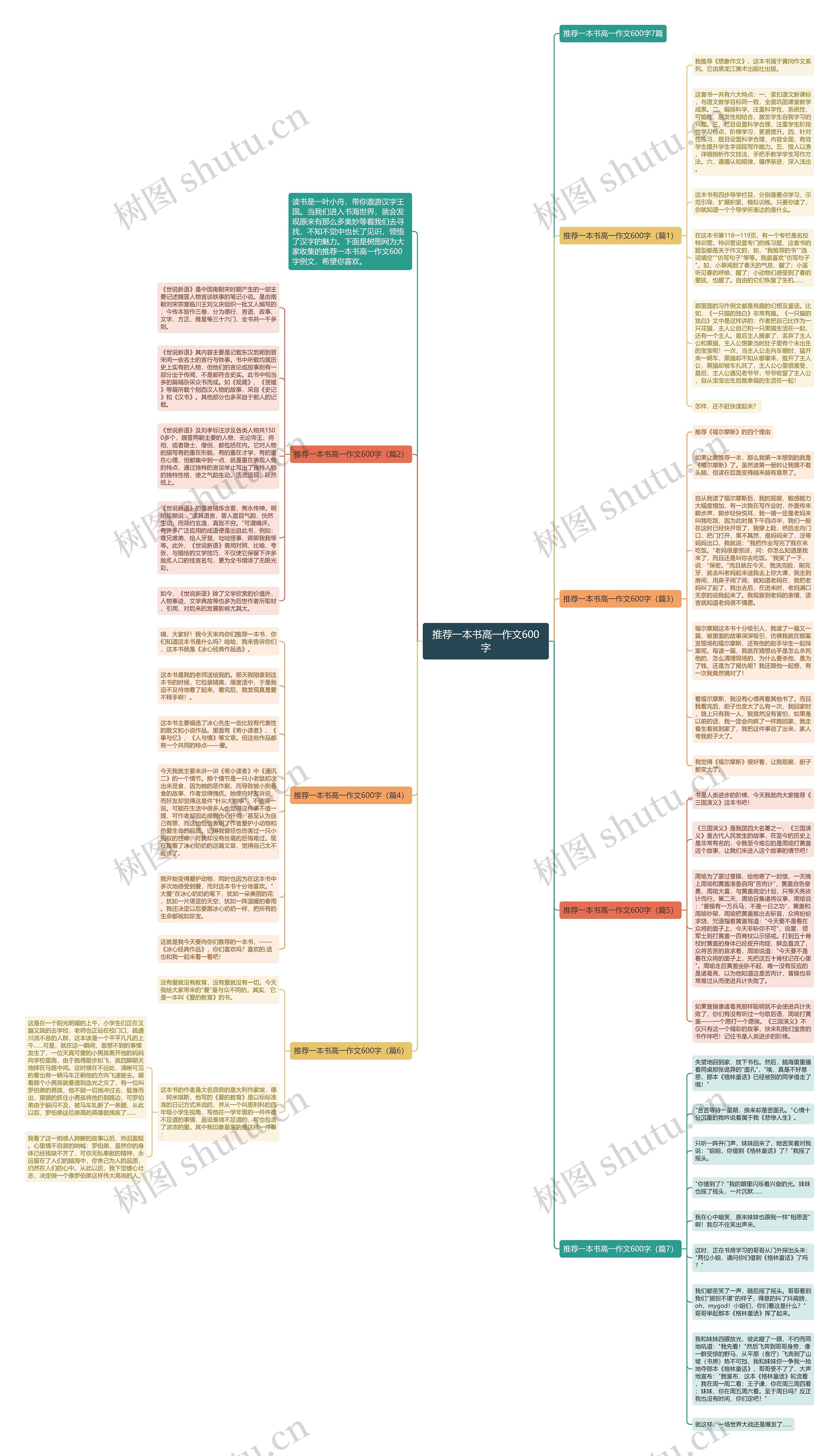 推荐一本书高一作文600字思维导图