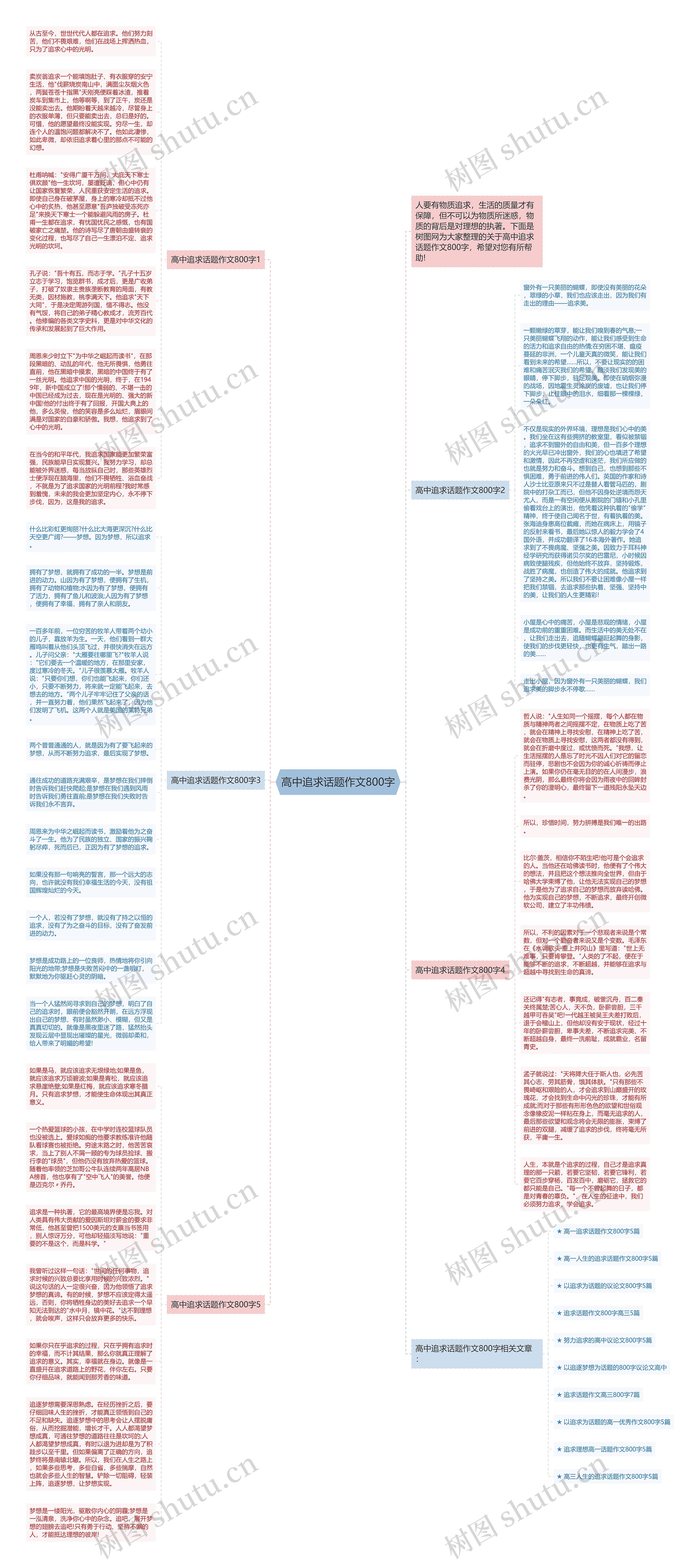 高中追求话题作文800字思维导图