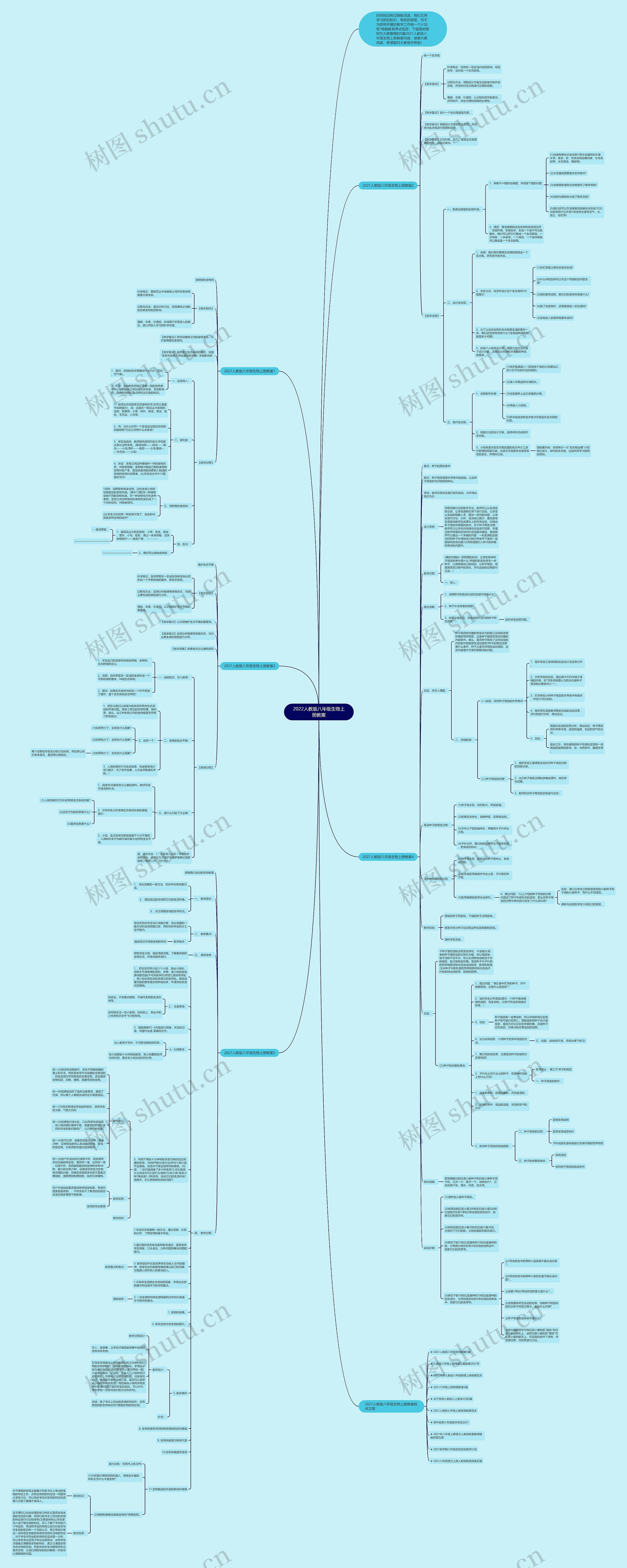 2022人教版八年级生物上册教案思维导图