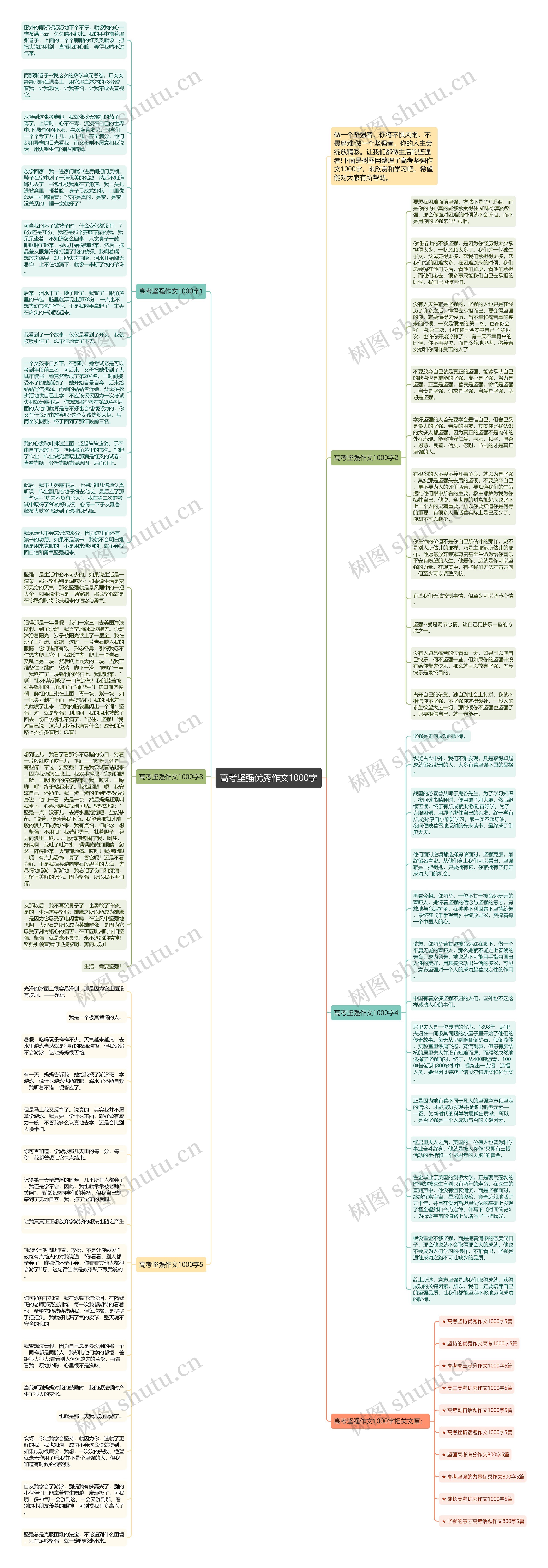高考坚强优秀作文1000字思维导图
