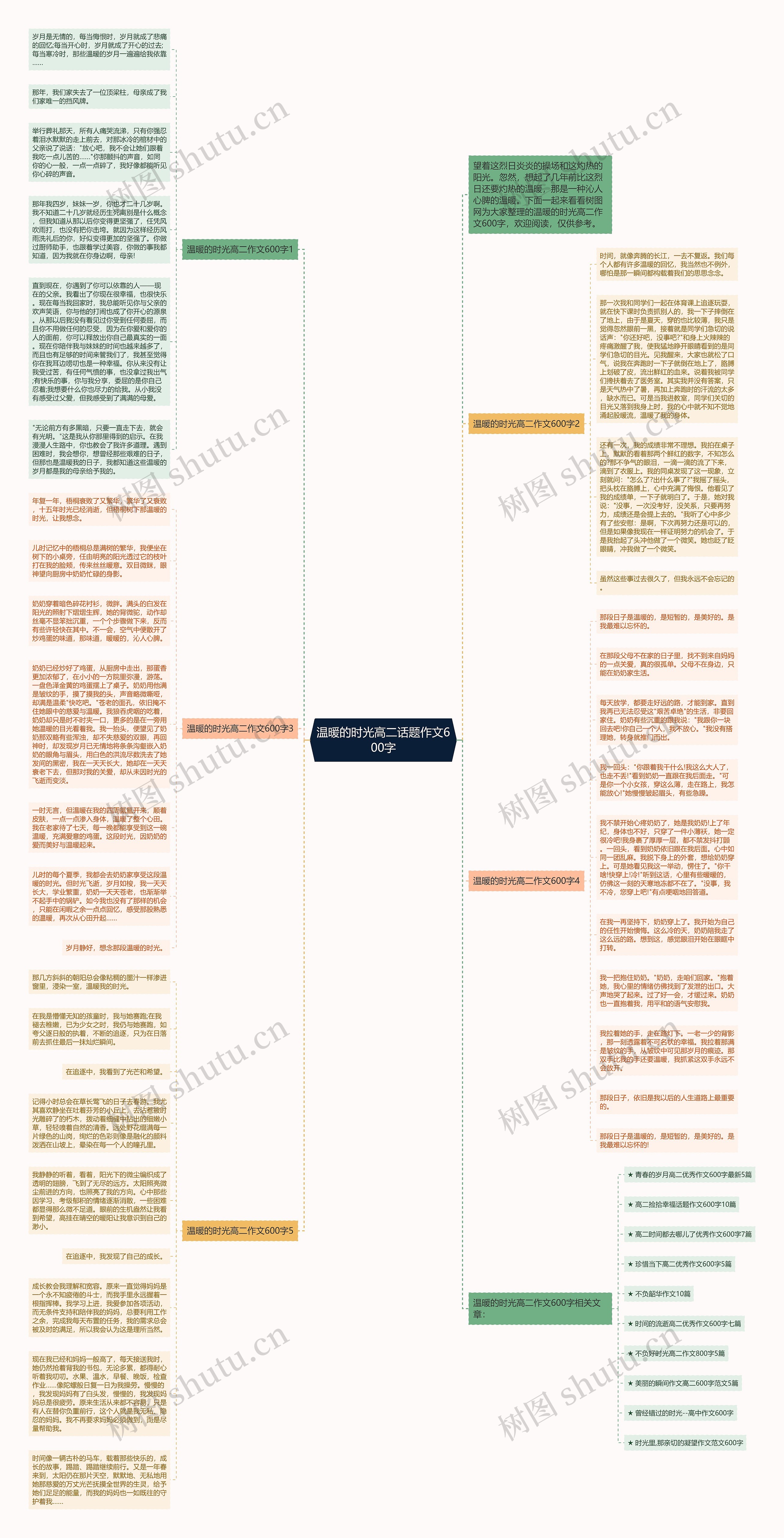 温暖的时光高二话题作文600字思维导图