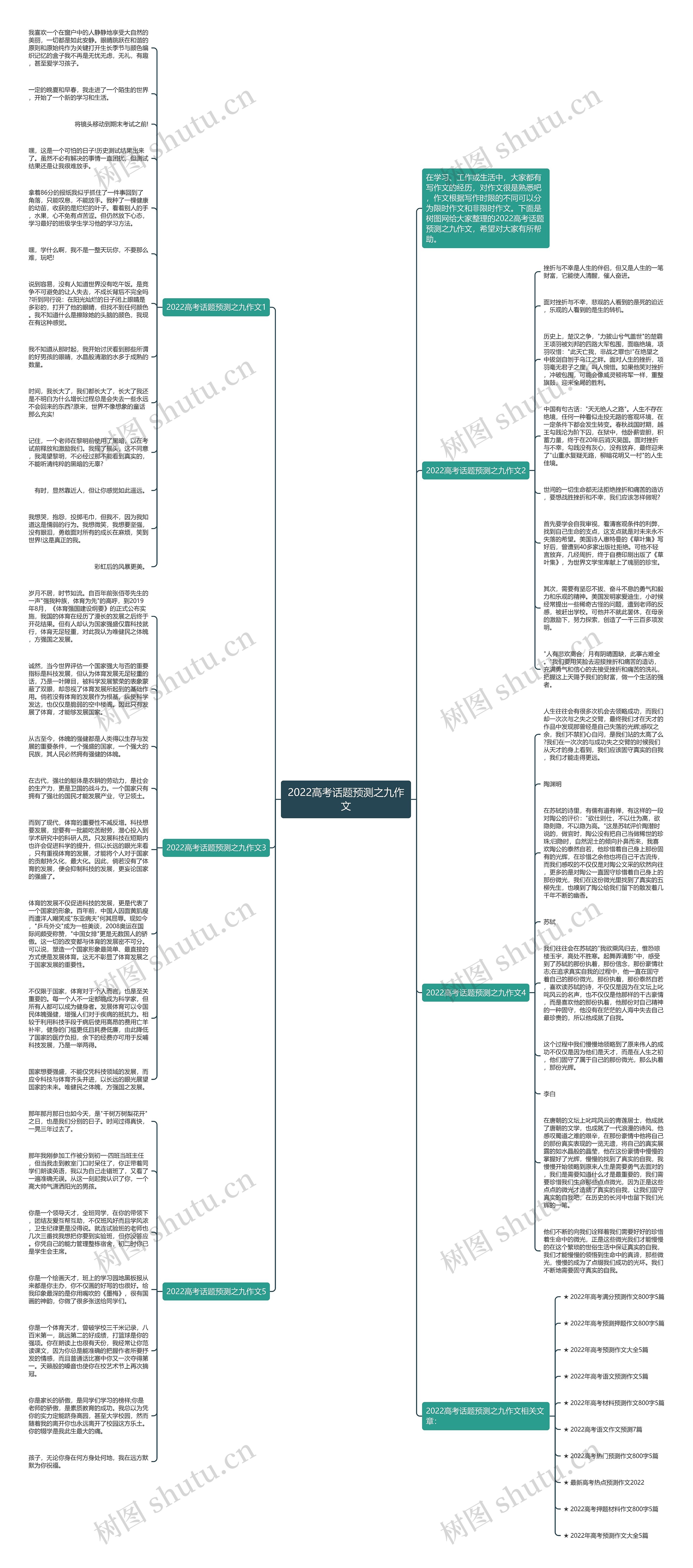 2022高考话题预测之九作文思维导图