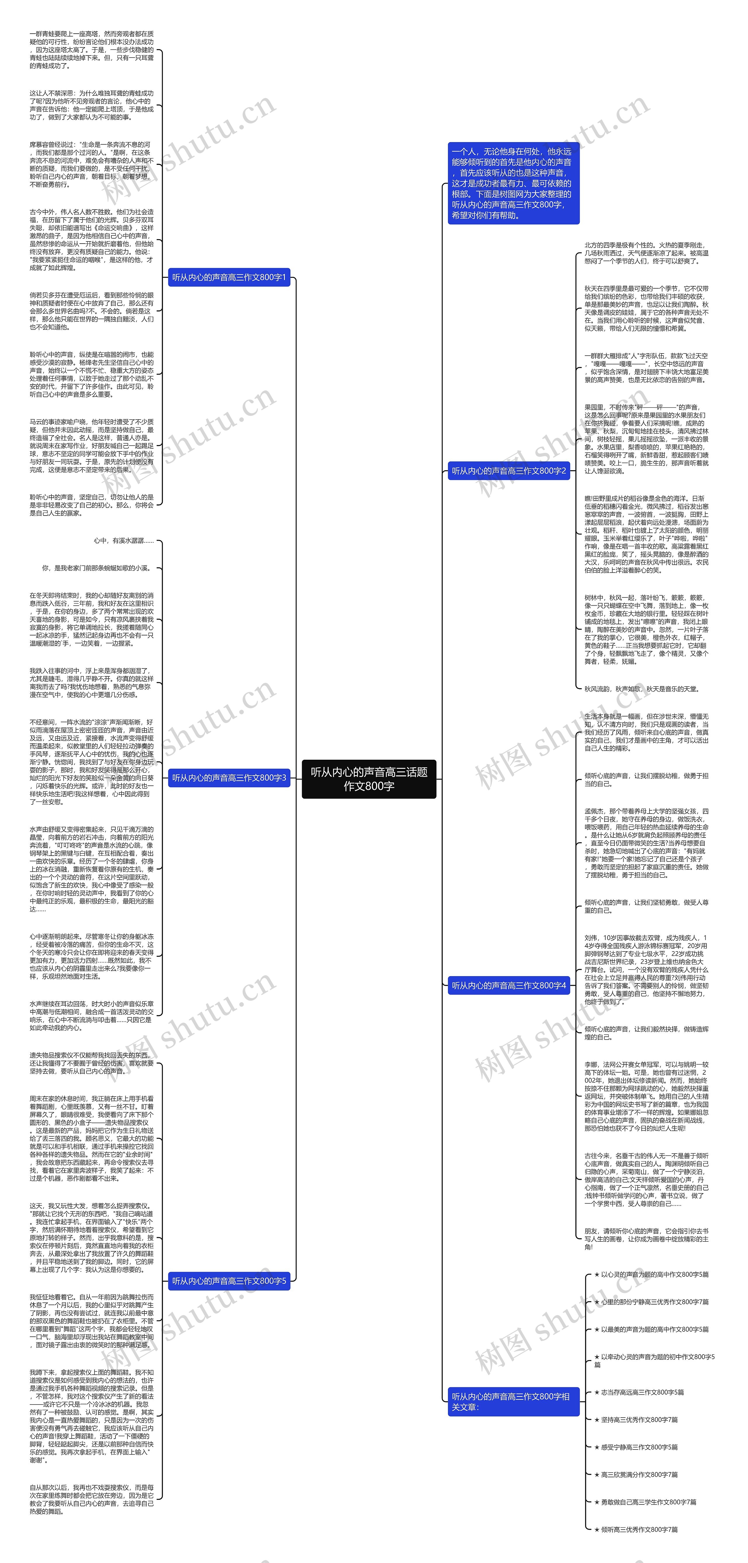 听从内心的声音高三话题作文800字思维导图