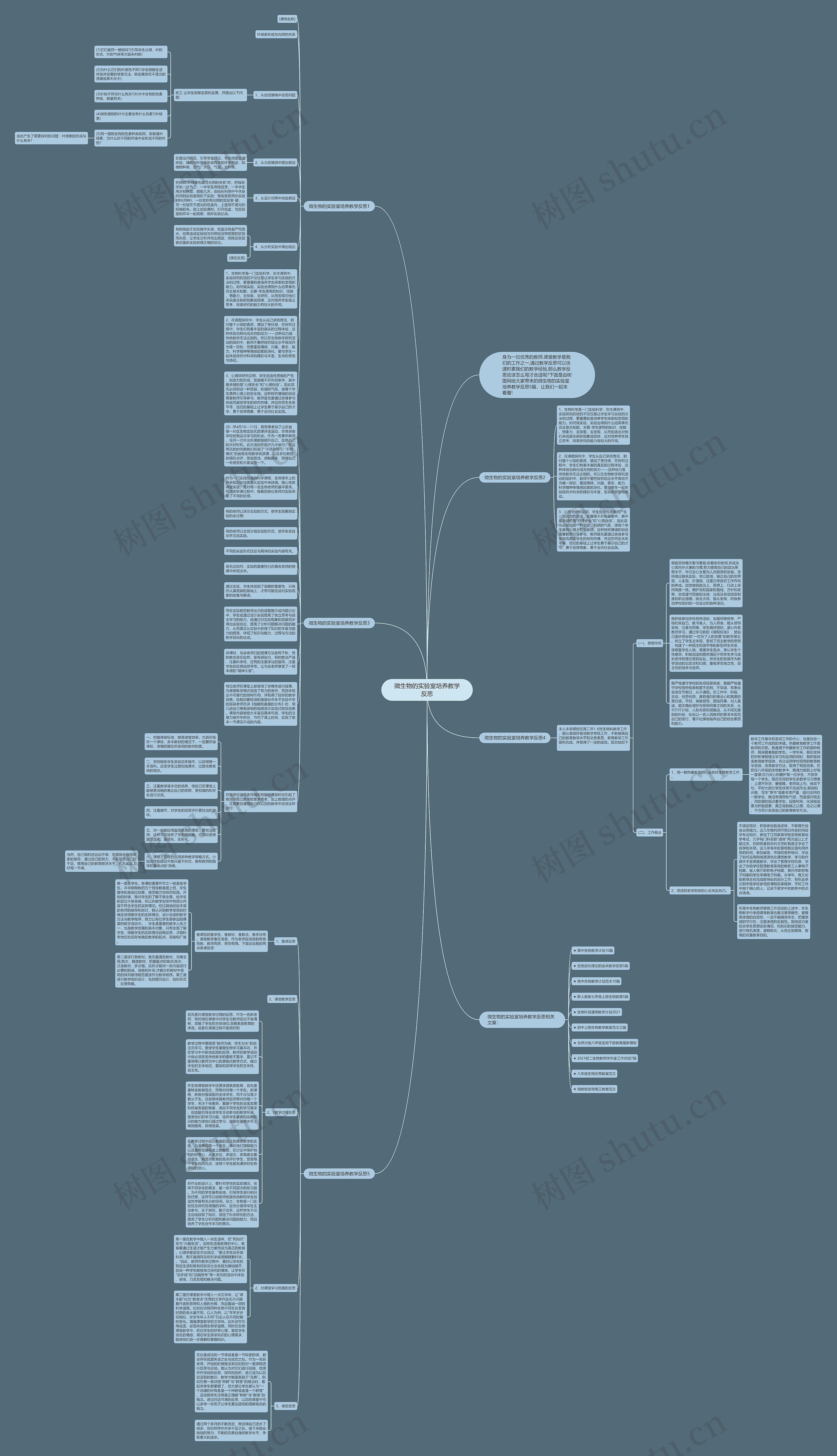 微生物的实验室培养教学反思思维导图