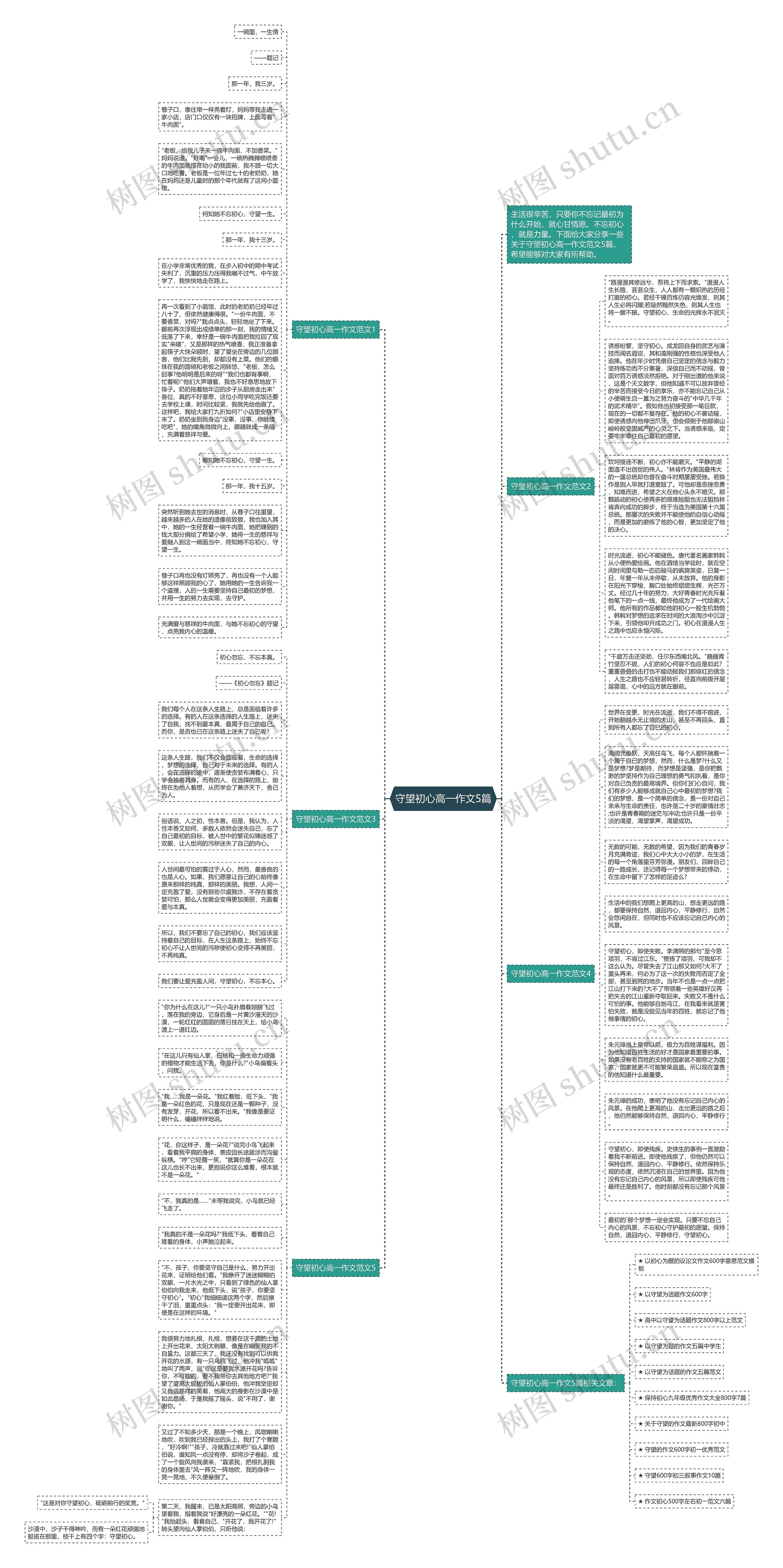 守望初心高一作文5篇思维导图