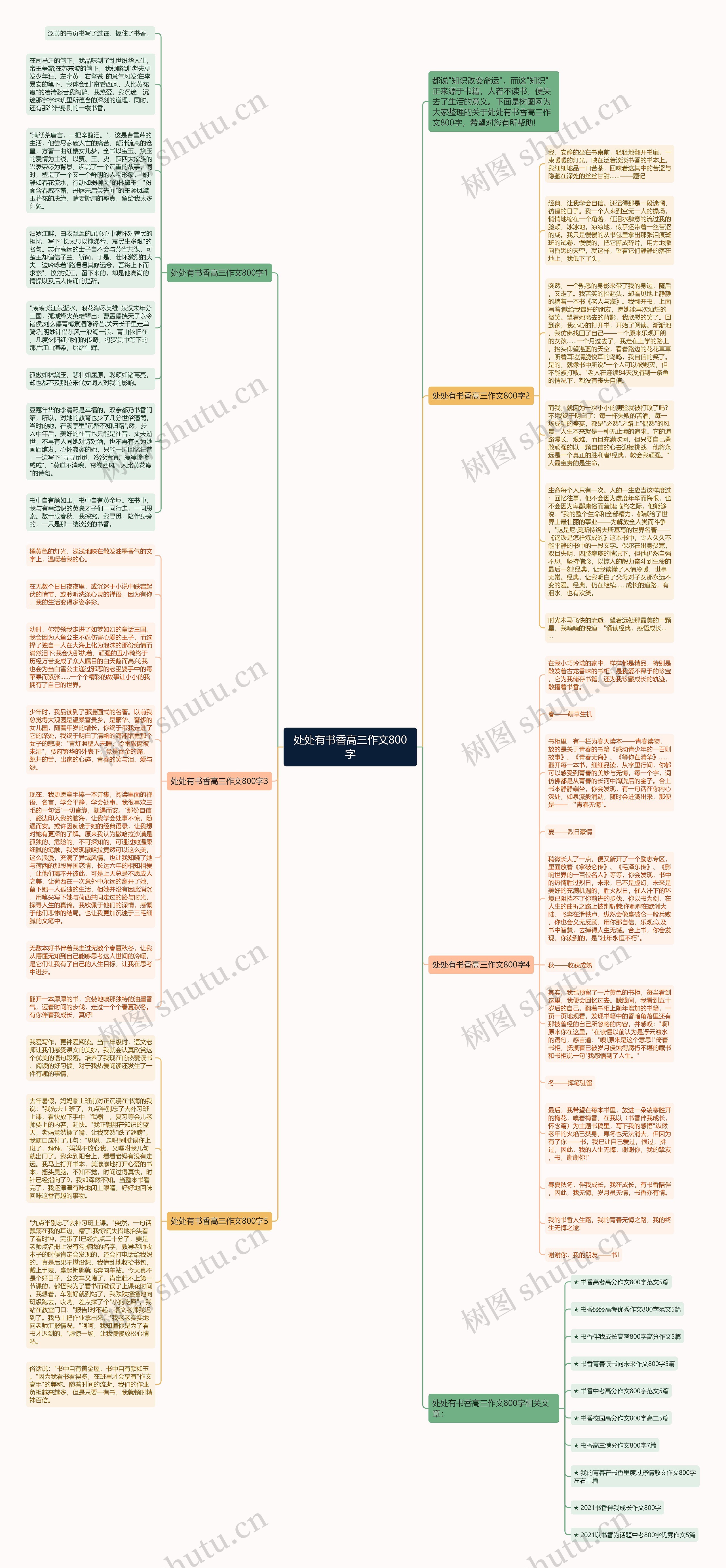 处处有书香高三作文800字思维导图