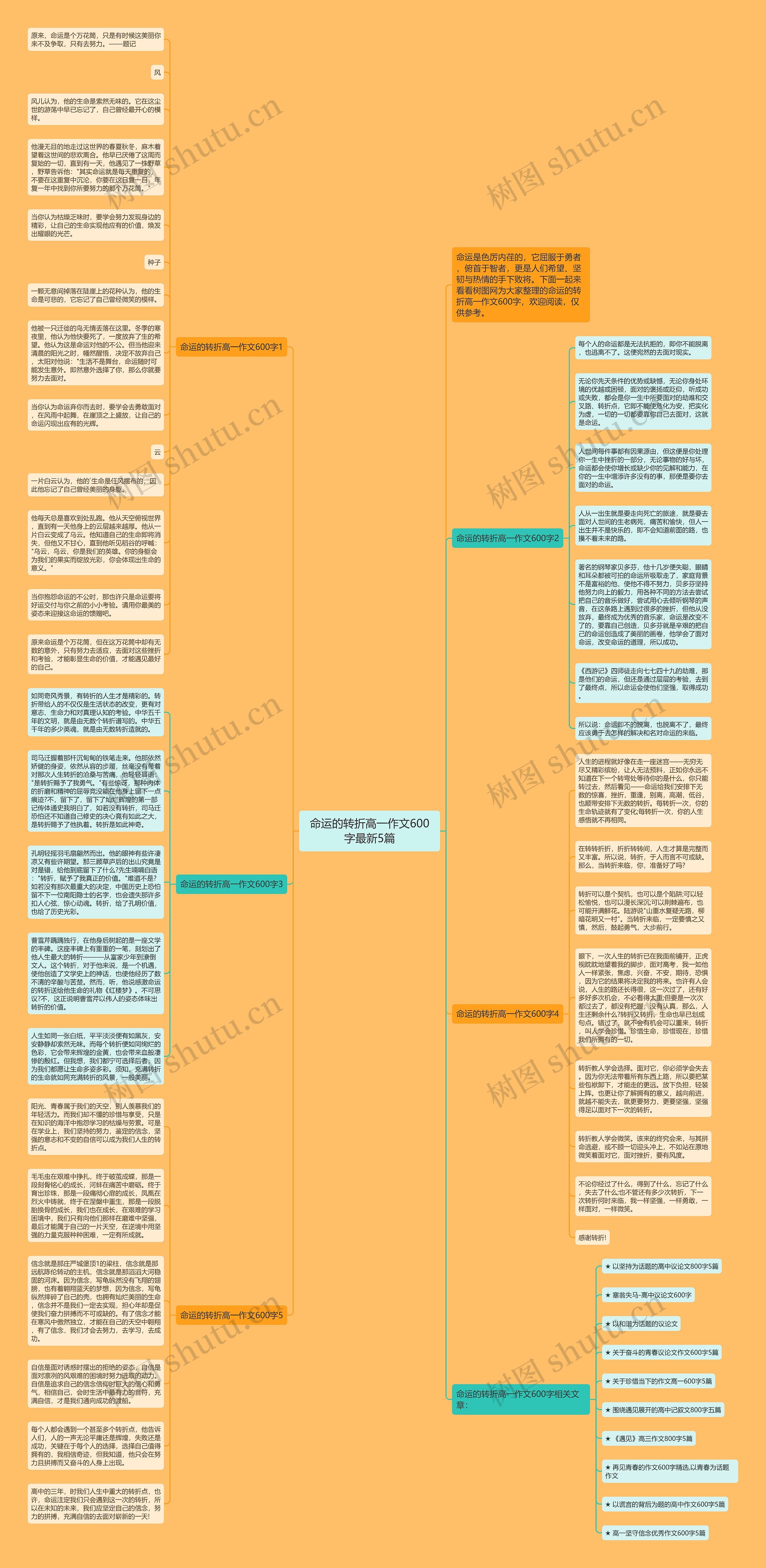 命运的转折高一作文600字最新5篇思维导图