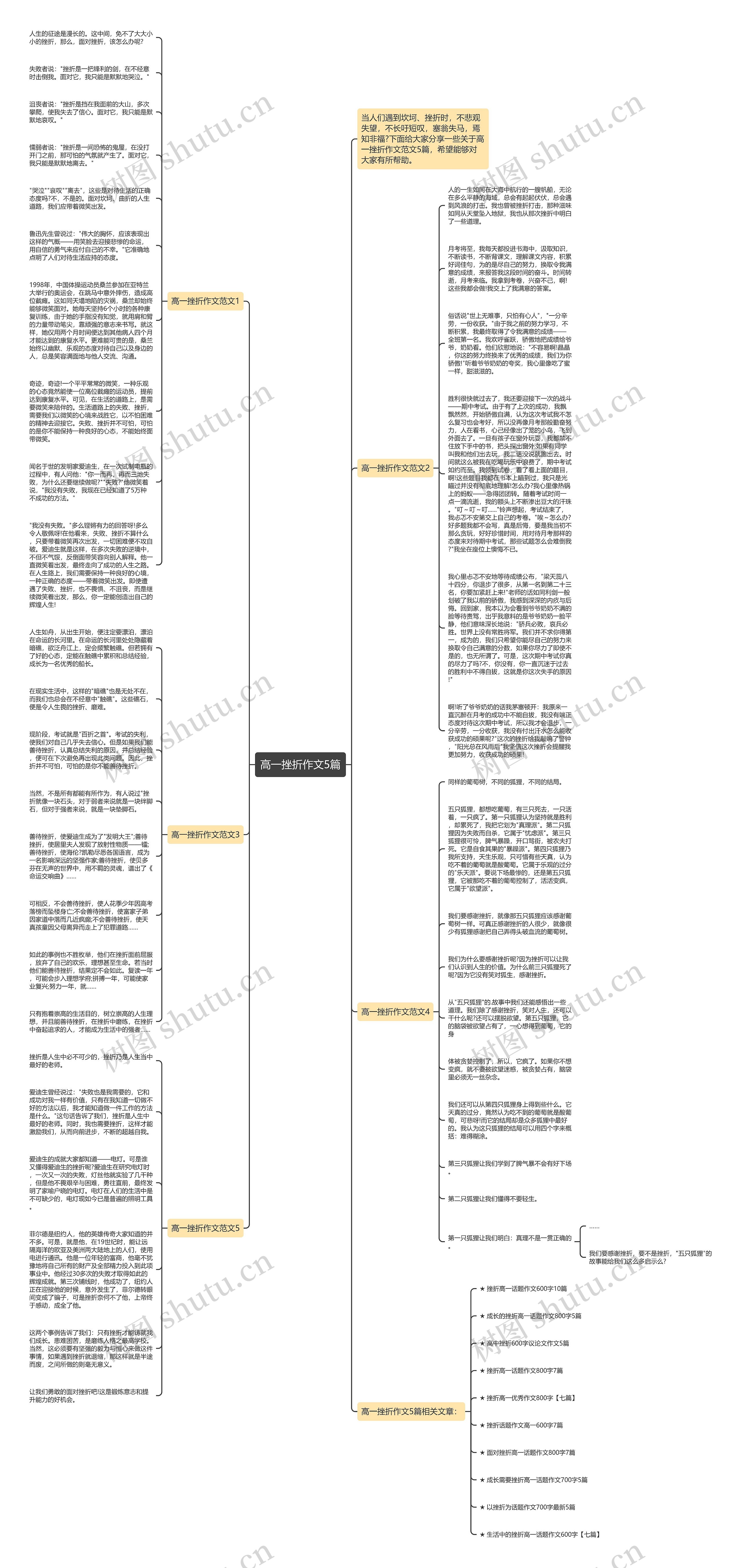 高一挫折作文5篇思维导图