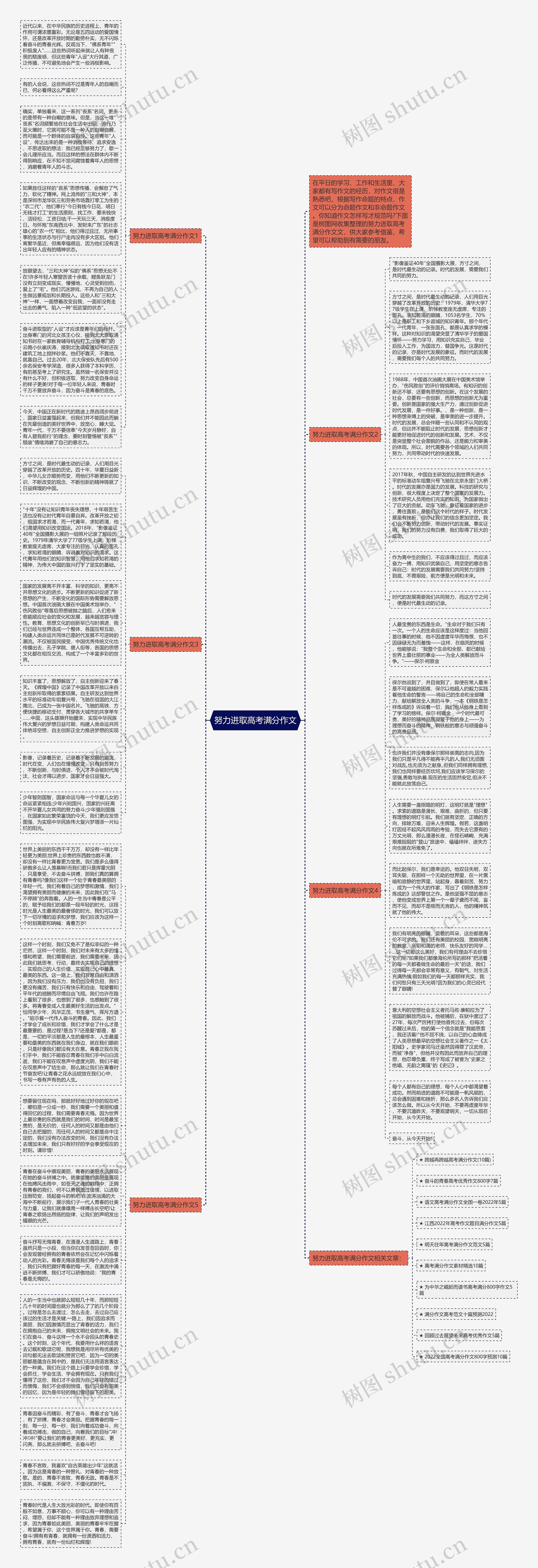 努力进取高考满分作文思维导图