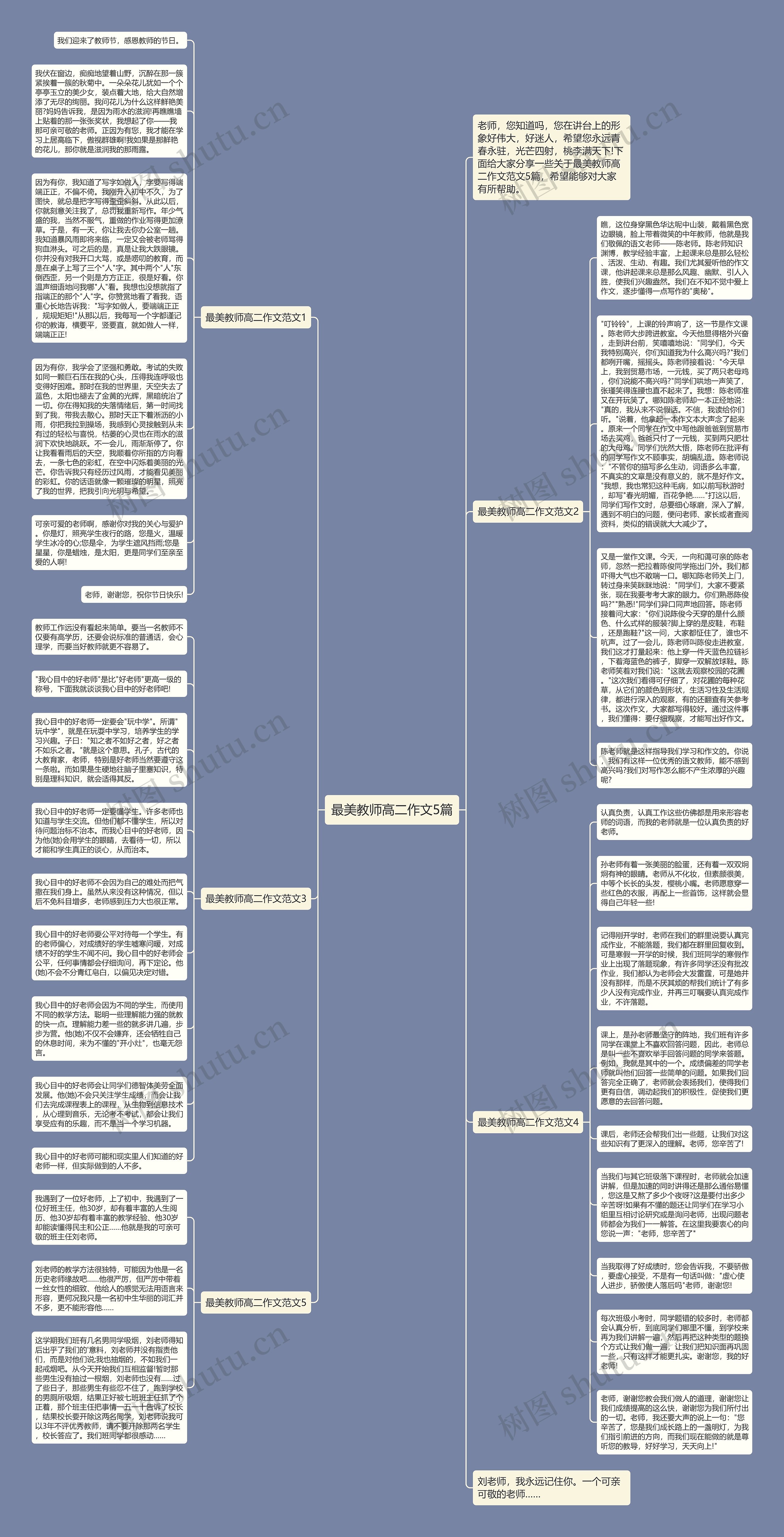 最美教师高二作文5篇思维导图