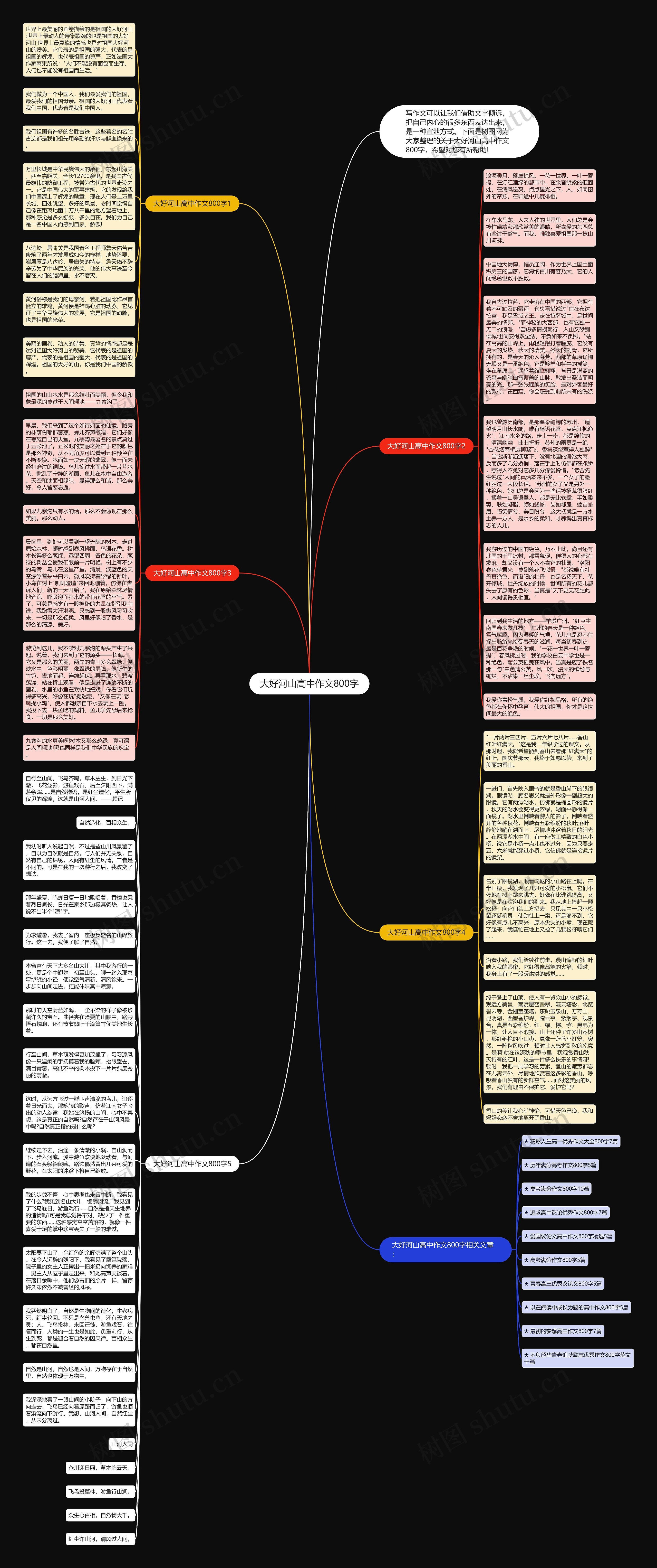 大好河山高中作文800字思维导图