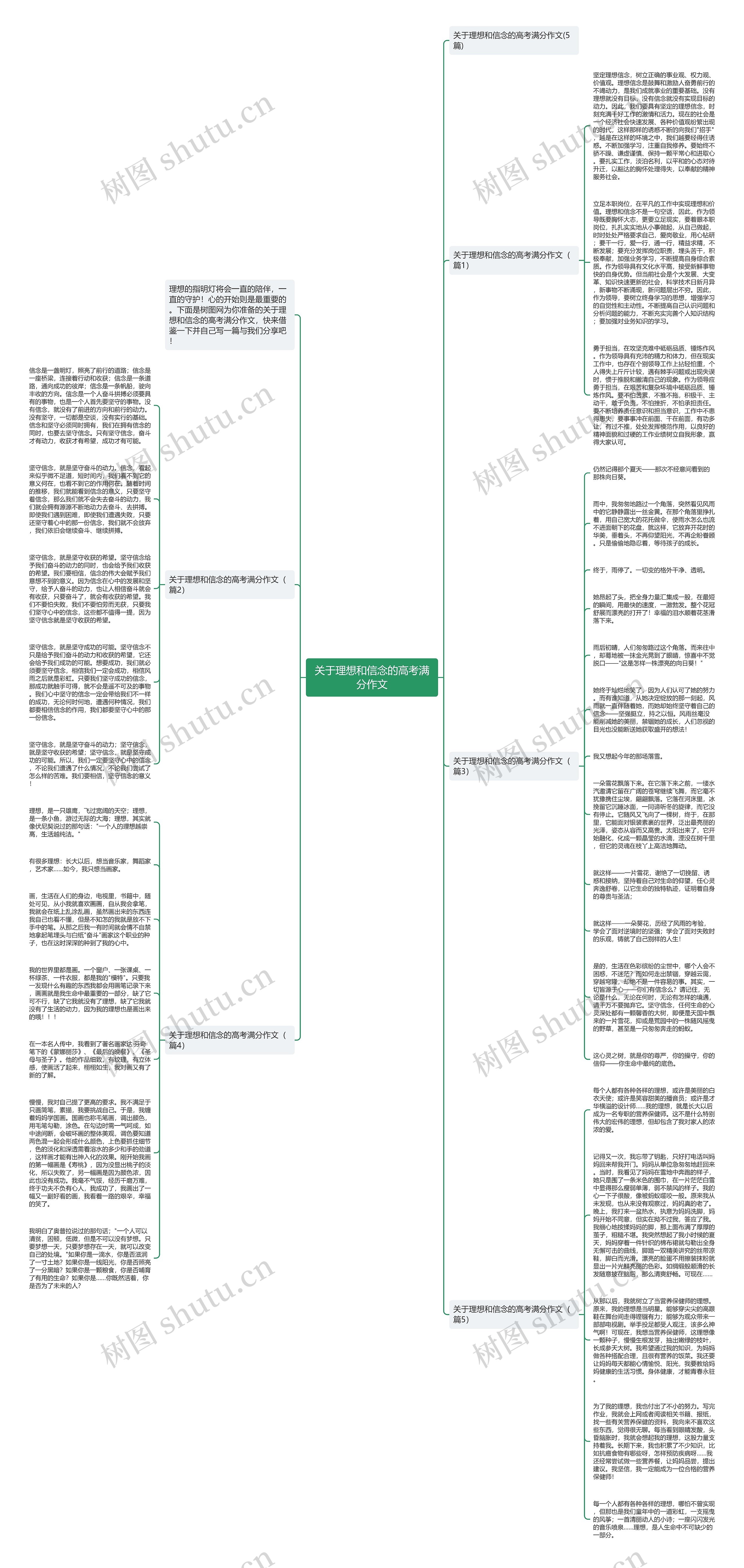 关于理想和信念的高考满分作文思维导图