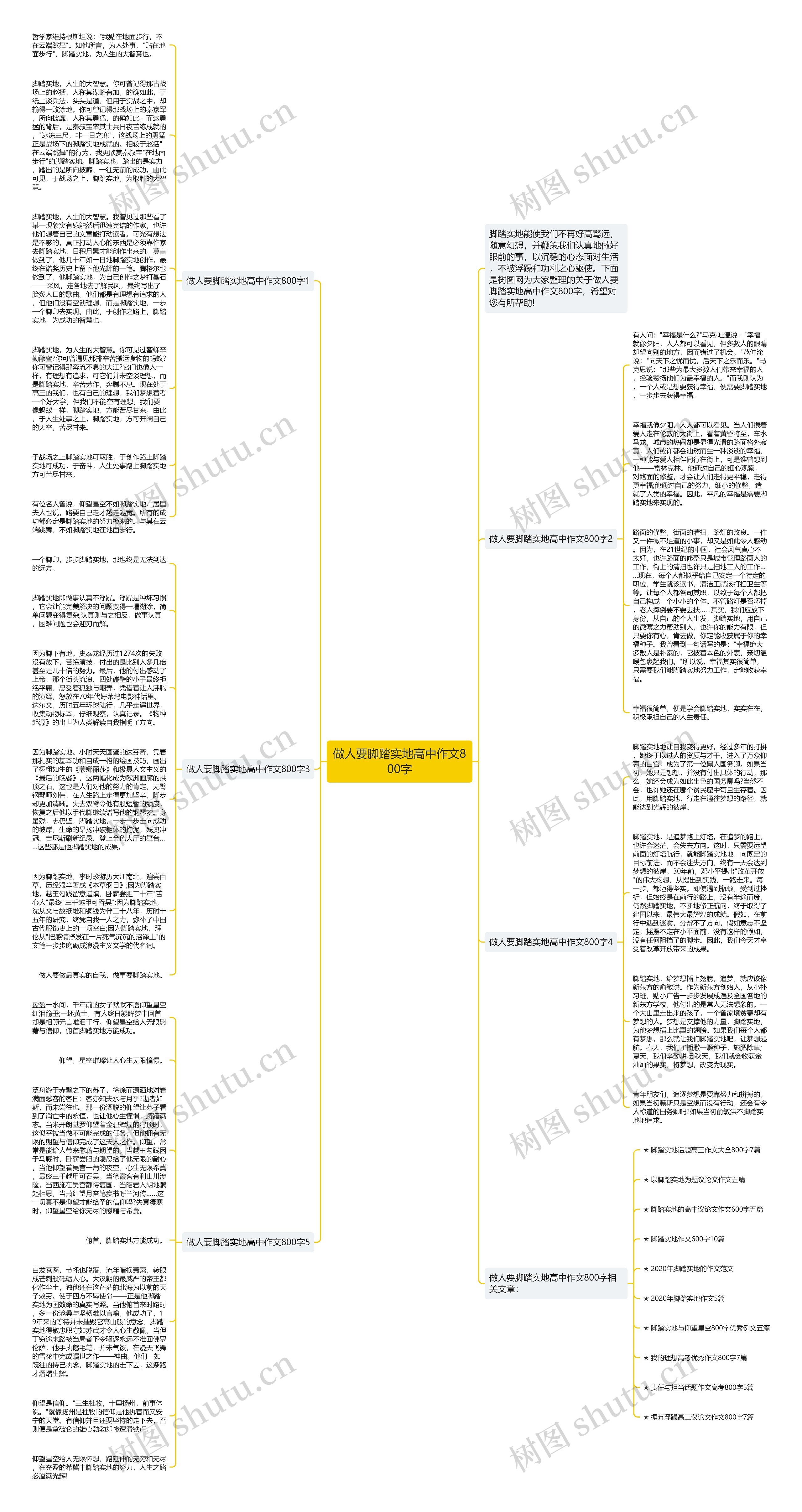做人要脚踏实地高中作文800字思维导图