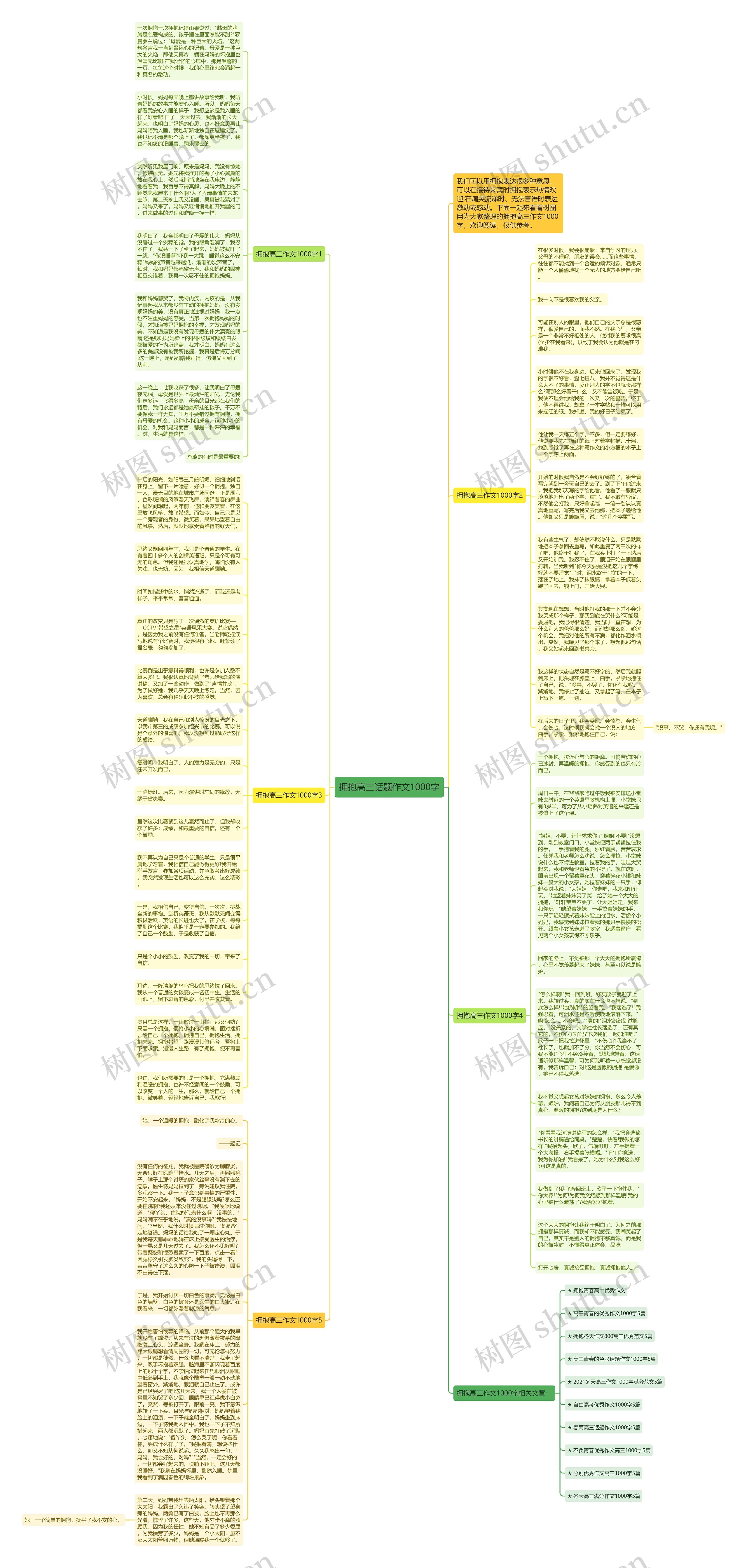 拥抱高三话题作文1000字思维导图