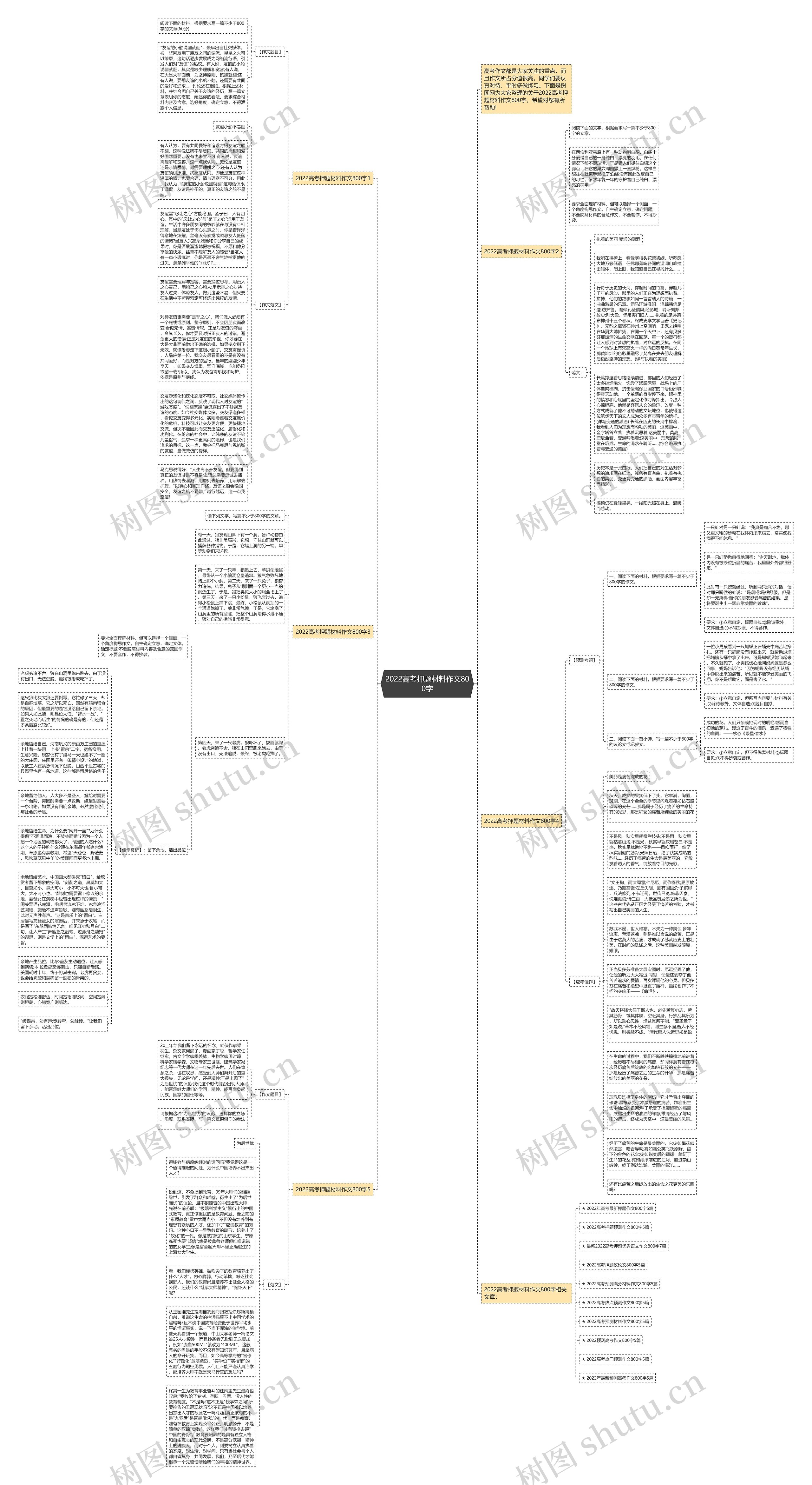 2022高考押题材料作文800字思维导图
