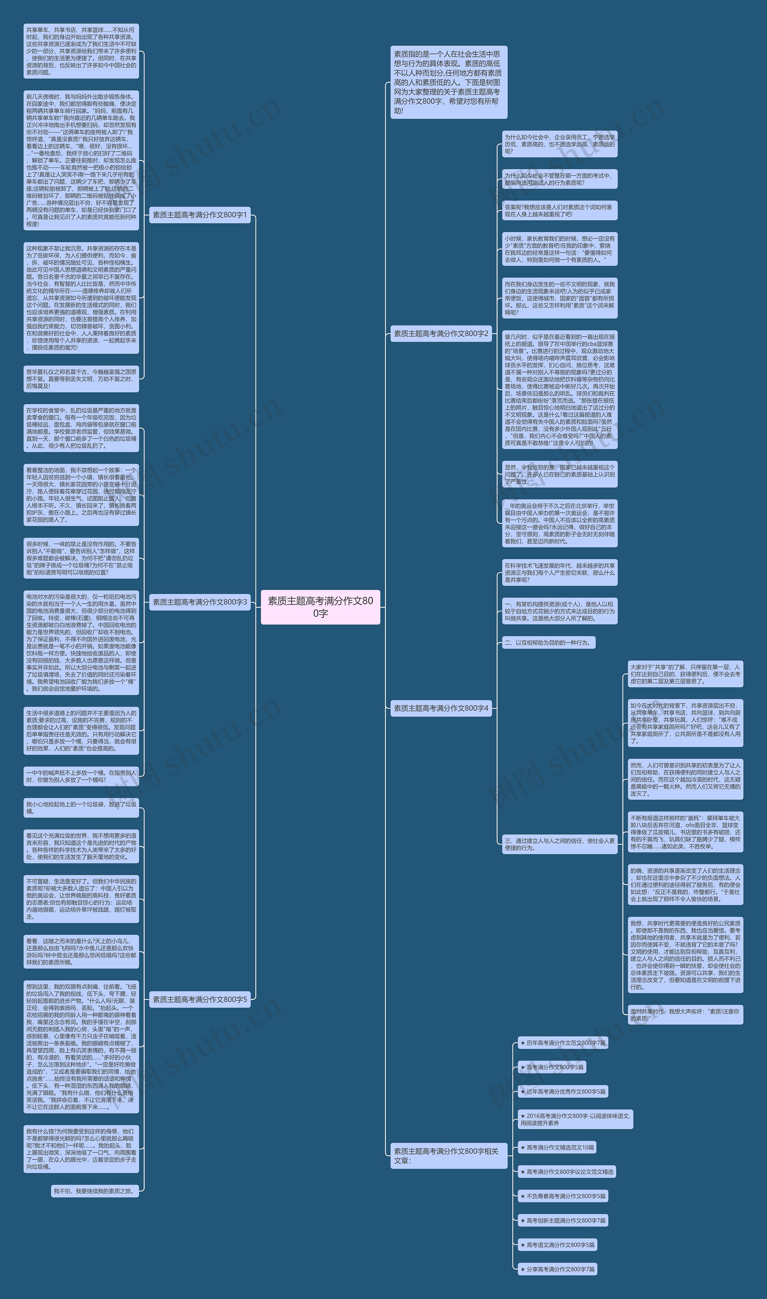 素质主题高考满分作文800字思维导图